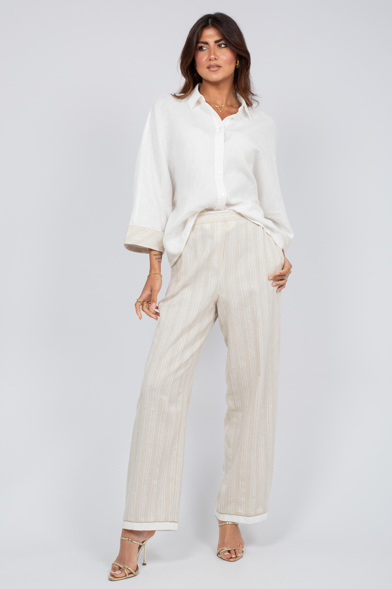 pantalone in lino metal SS260433138 115 PUROTATTO 