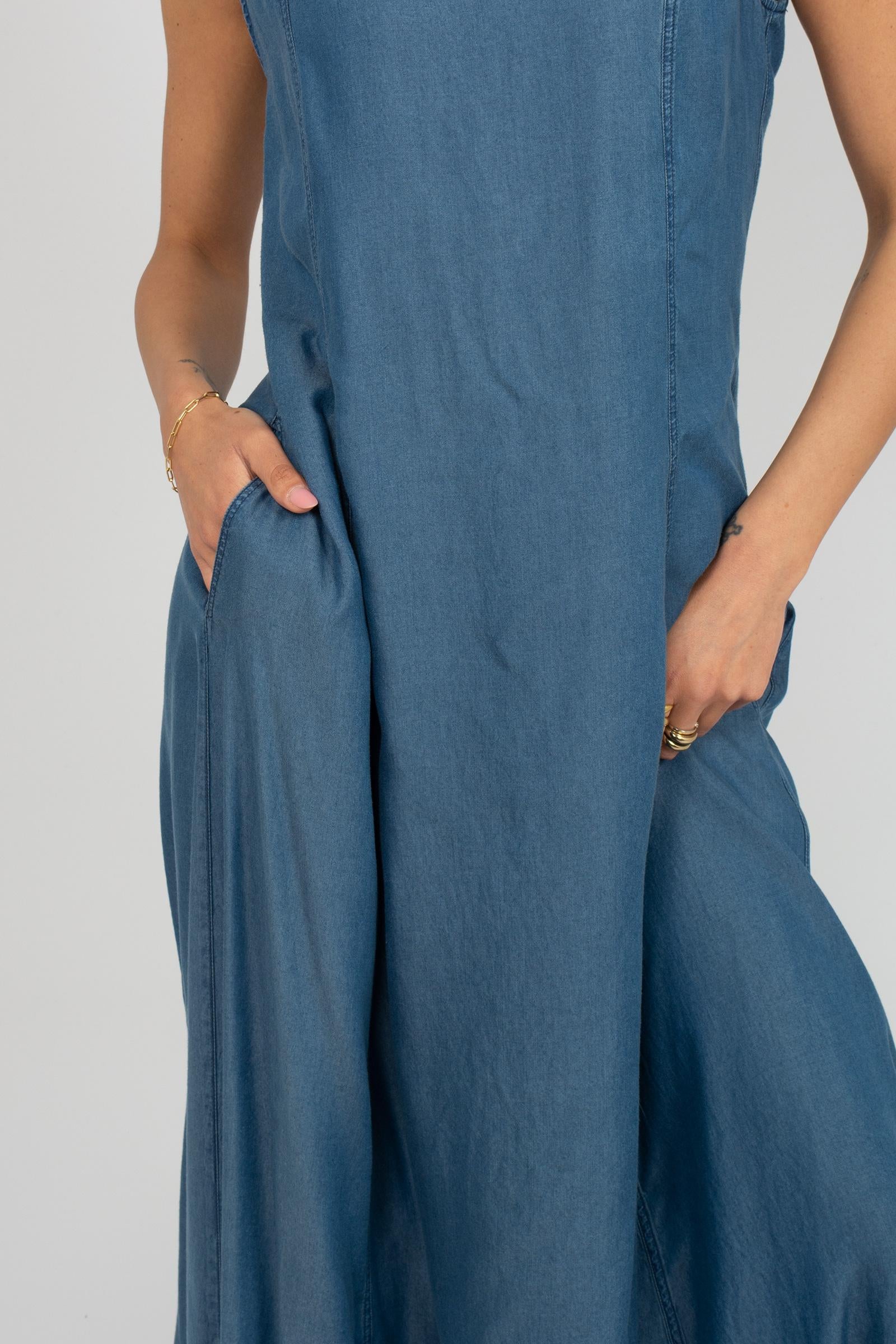 abito in lyocell effetto denim 7032R004897N 34 DIANA GALLESI 