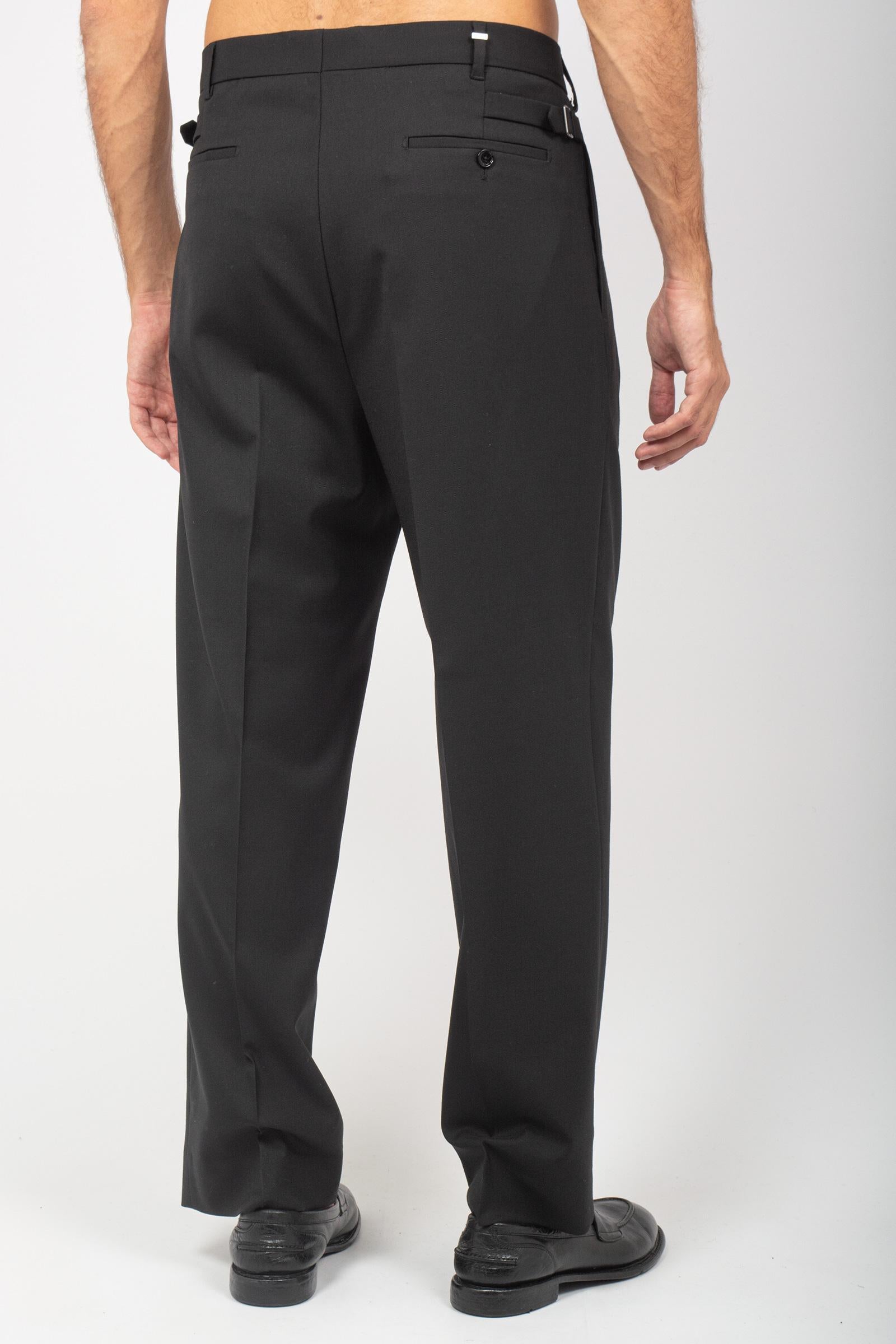 pantalone wide leg in misto lana vergine 'mat' MATWBS NERO BE ABLE 