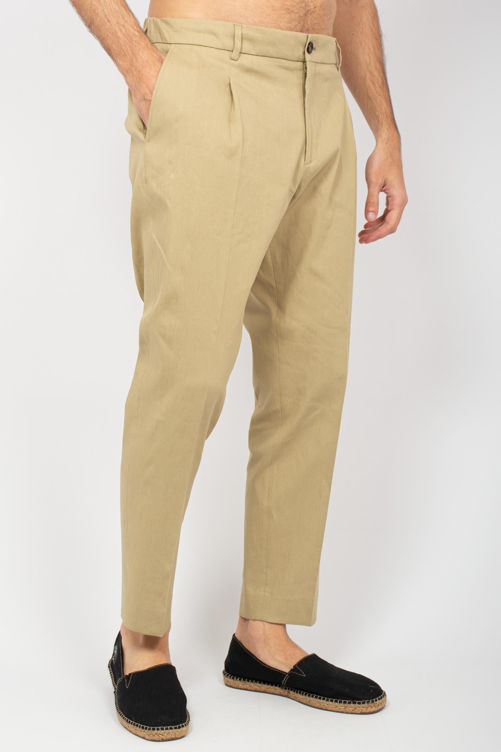 pantalone con coulisse in misto cotone 'riccardo regular' RICCARDOREGULARSLAQ BEIGE BE ABLE 