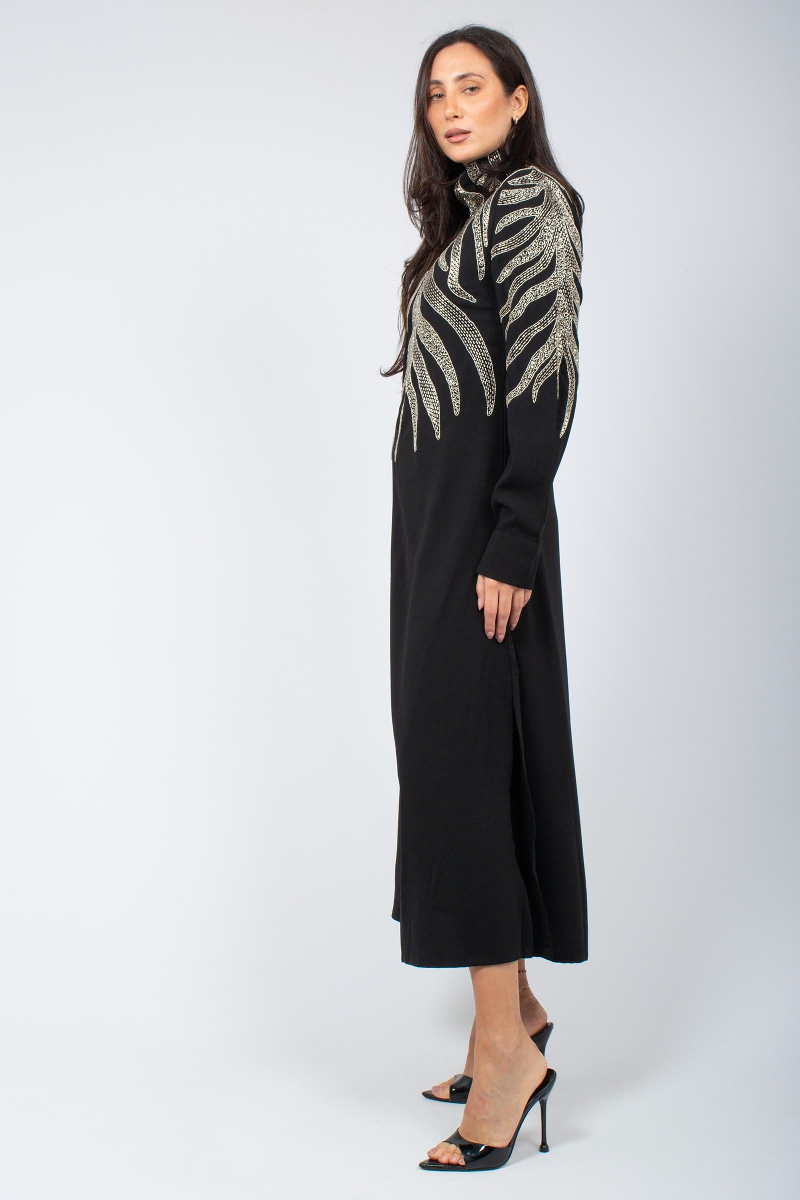 abito lungo con ricamo zebra JF669250649 20000 MALIPARMI 