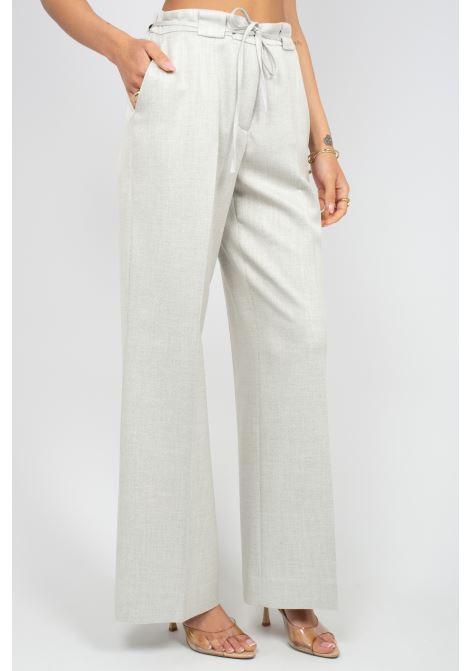pantalone in misto viscosa E26330P 03 BIANCALANCIA 