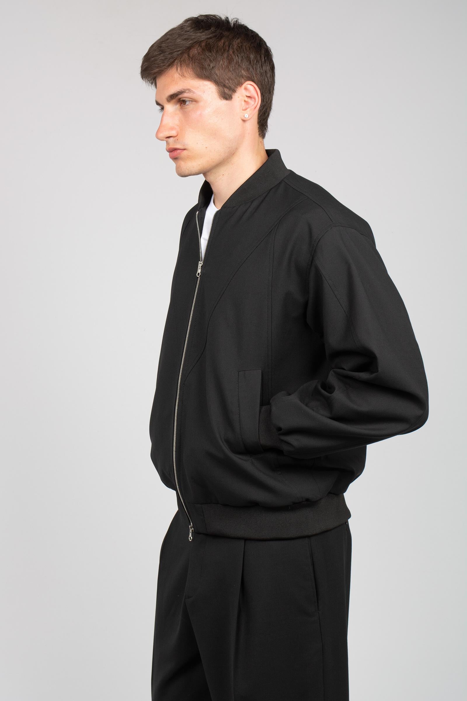 bomber in misto lana con zip BOMBERSMPS26 NERO BE ABLE 