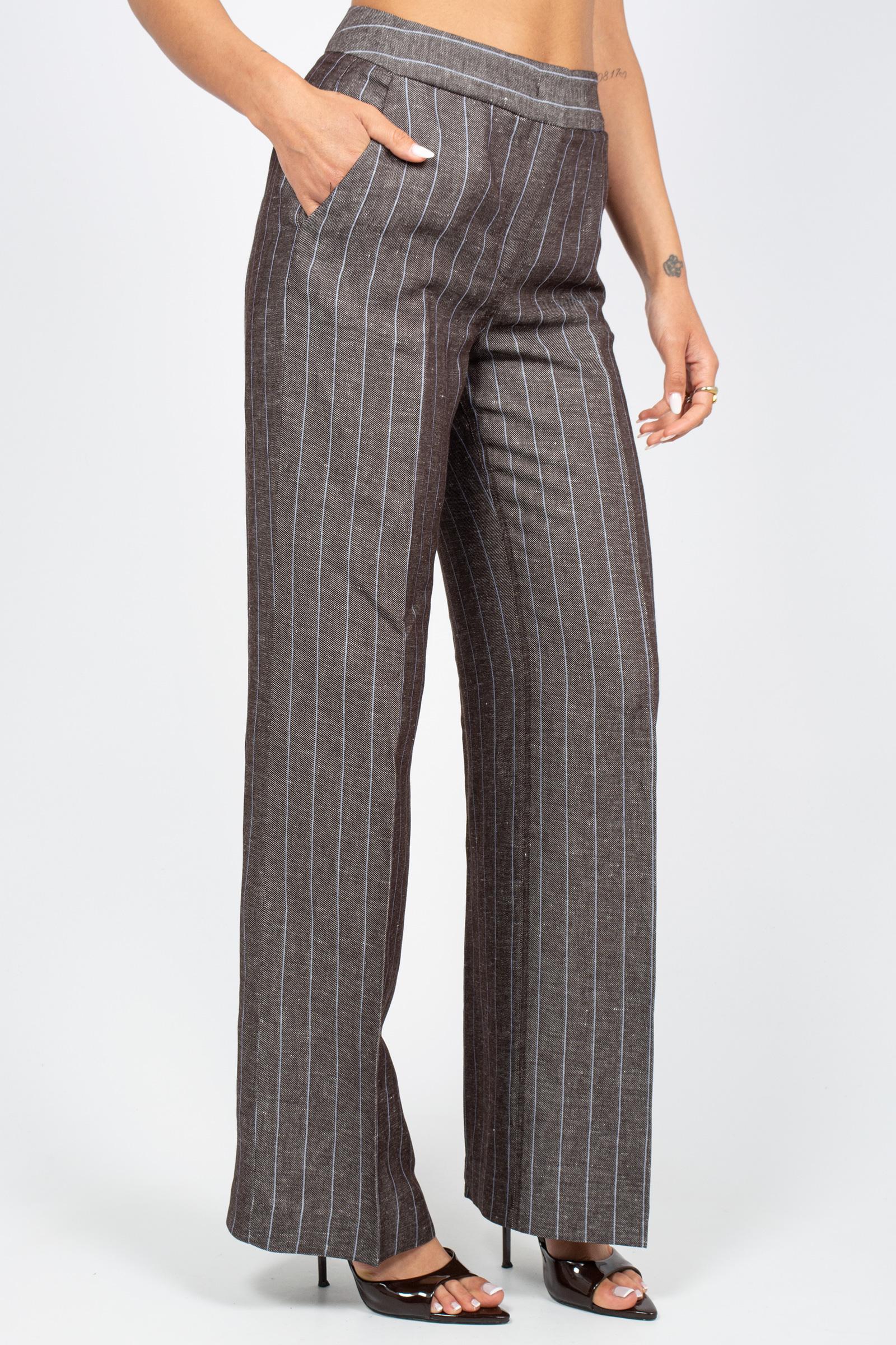 pantalone in lino e viscosa P26M976MF CACAODENIM VIA MASINI 80 