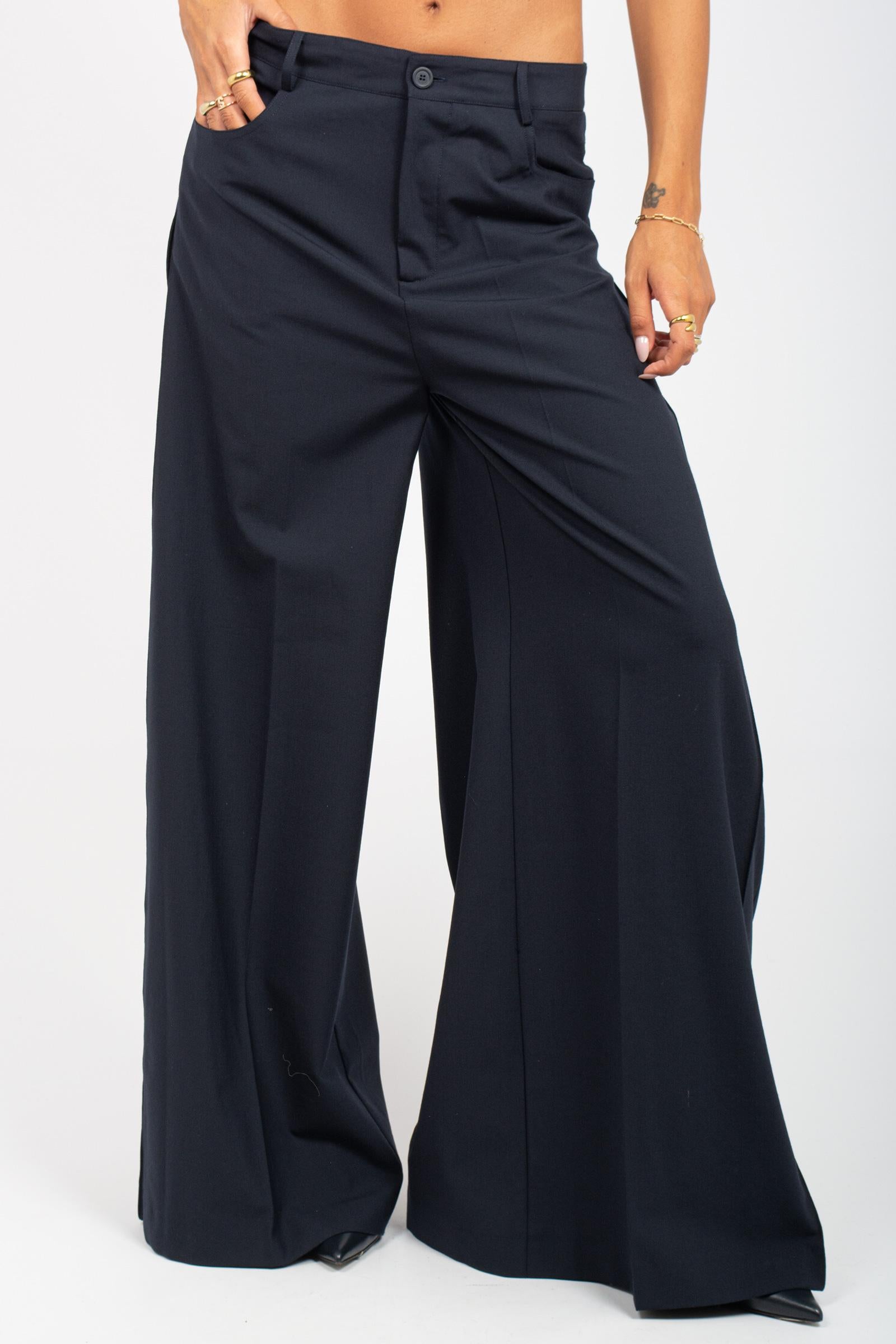 pantalone ampio in misto lana 'daria' Y5WI27 K92 SEMICOUTURE 