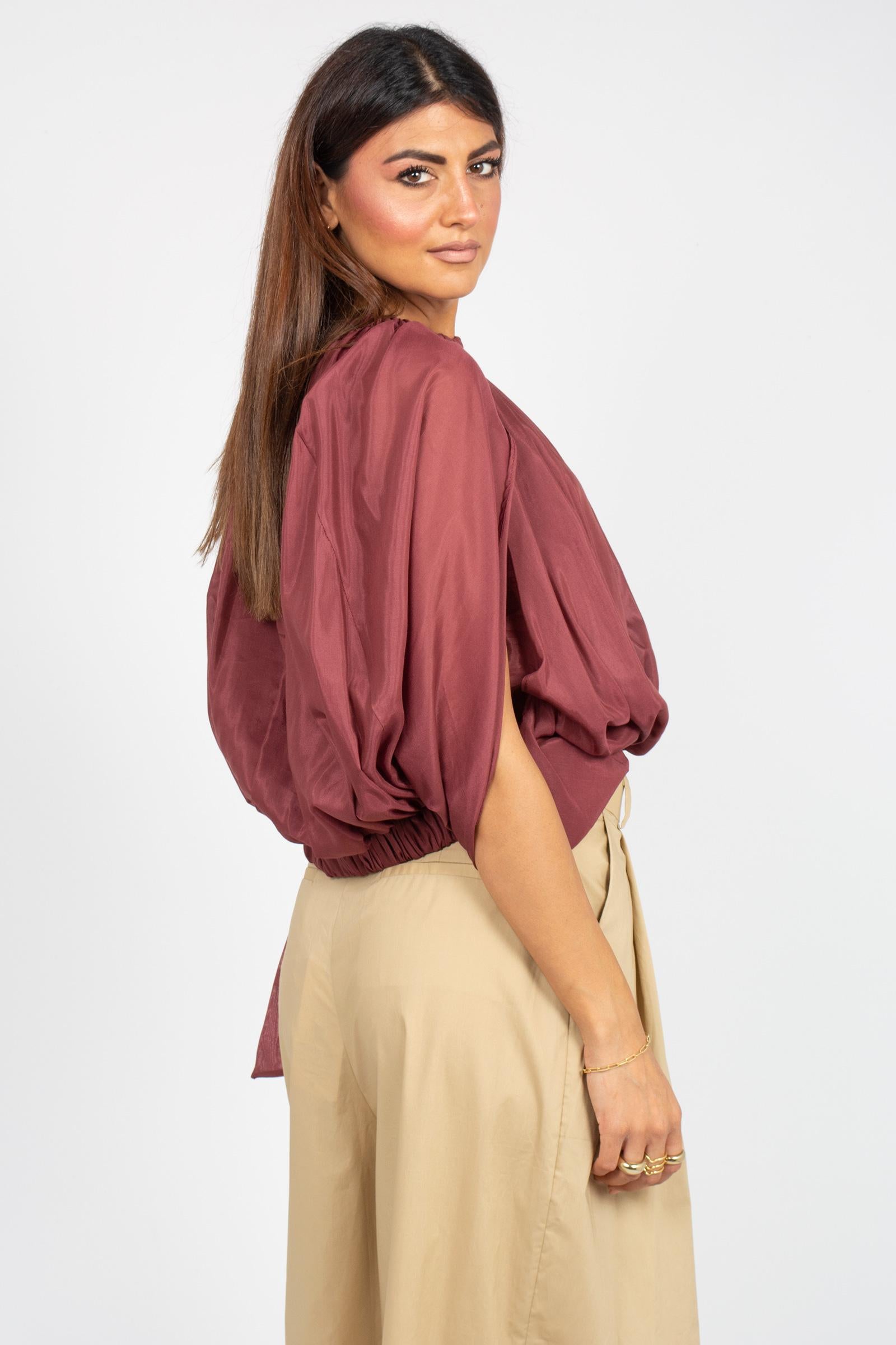 blusa in voile di cotone 'zavia' S6SI12 D57 SEMICOUTURE 