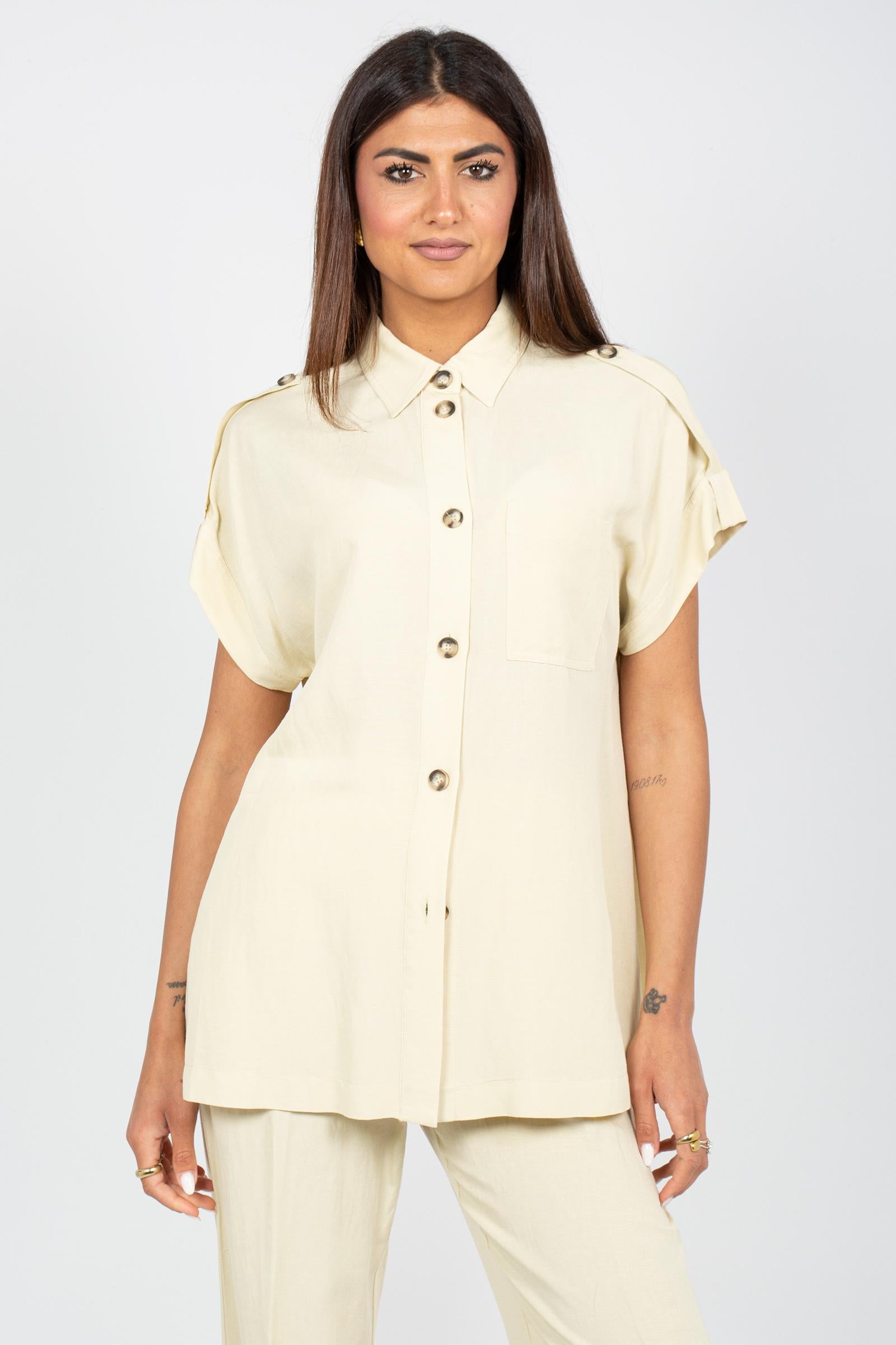 camicia in viscosa con bottoni 5056R003067N 02 DIANA GALLESI 