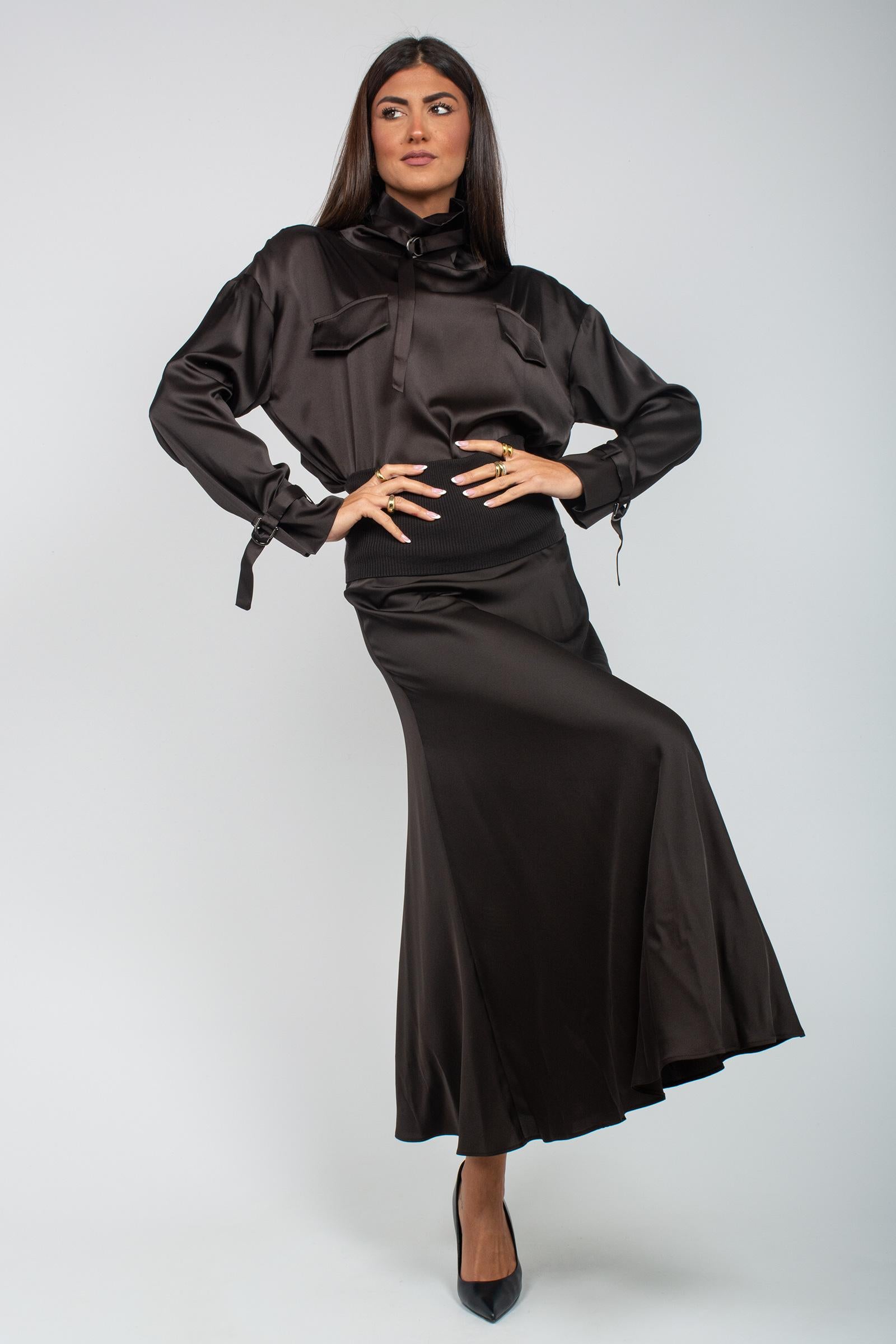 camicia in raso con laccetti 61705 20 D.EXTERIOR 