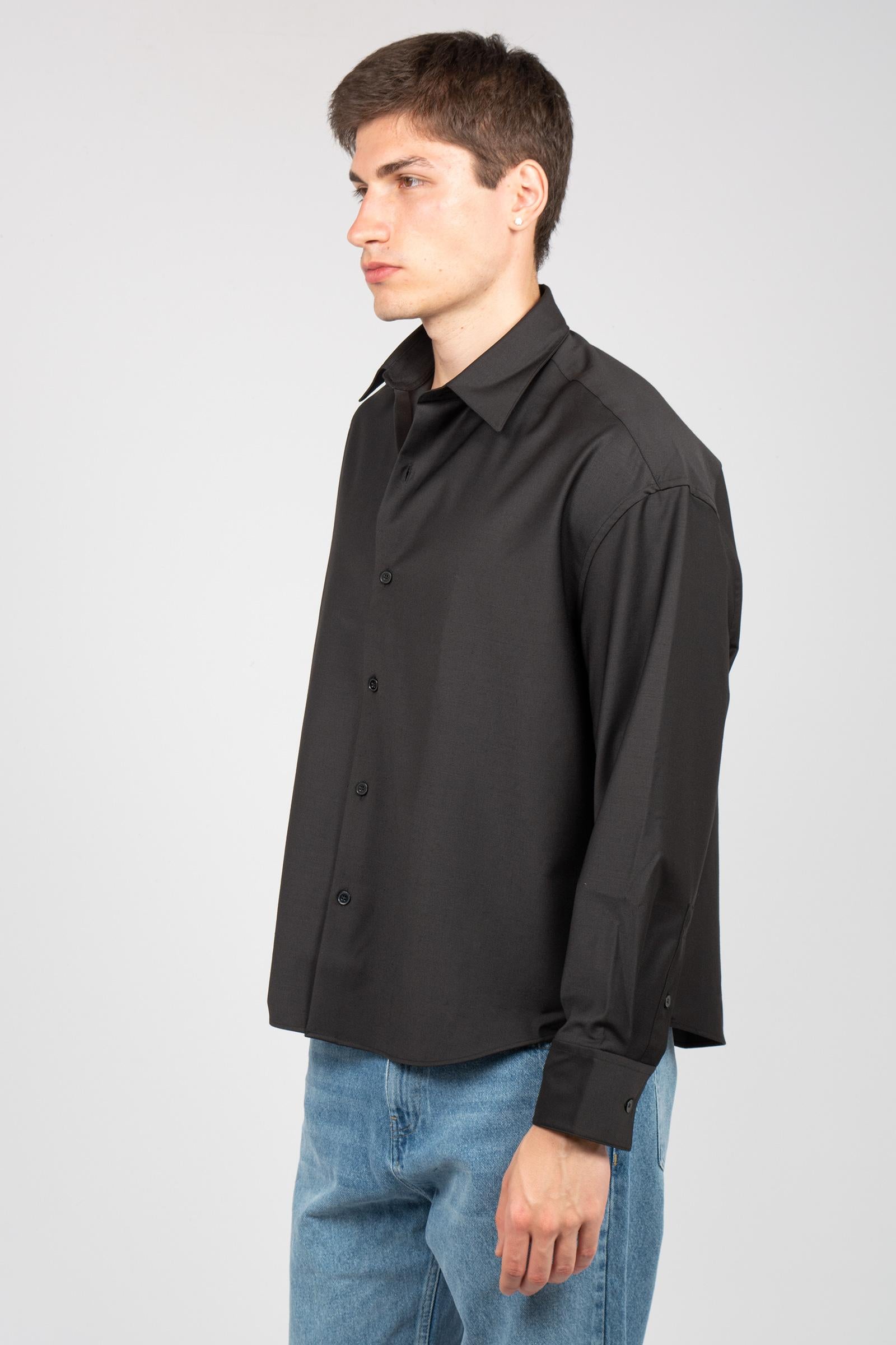 camicia oversize in misto lana 850400 BLACK STUDIO SEIDENSTICKER 