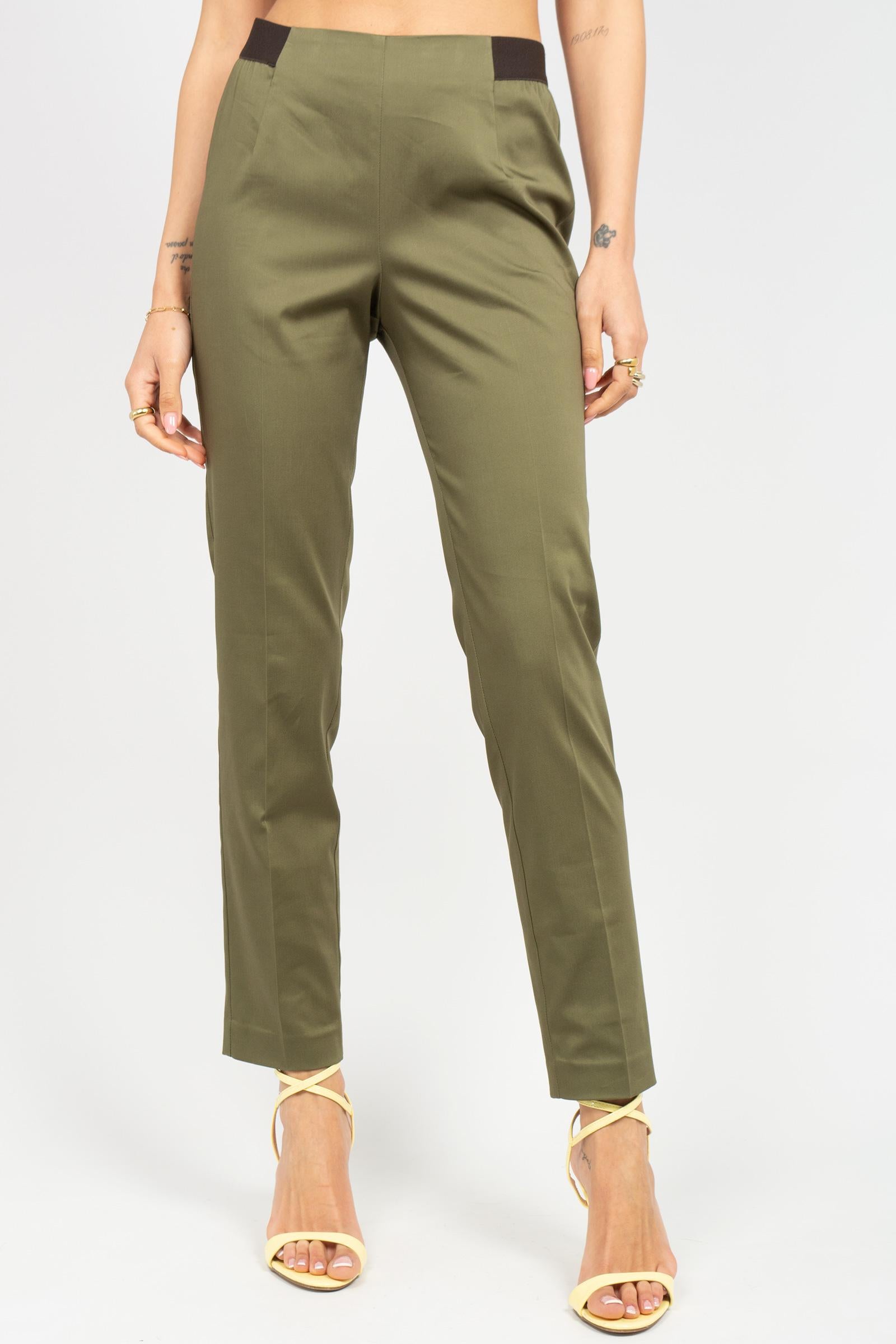 pantalone in popeline di cotone P206MANILA VERDE SANGERMANO 