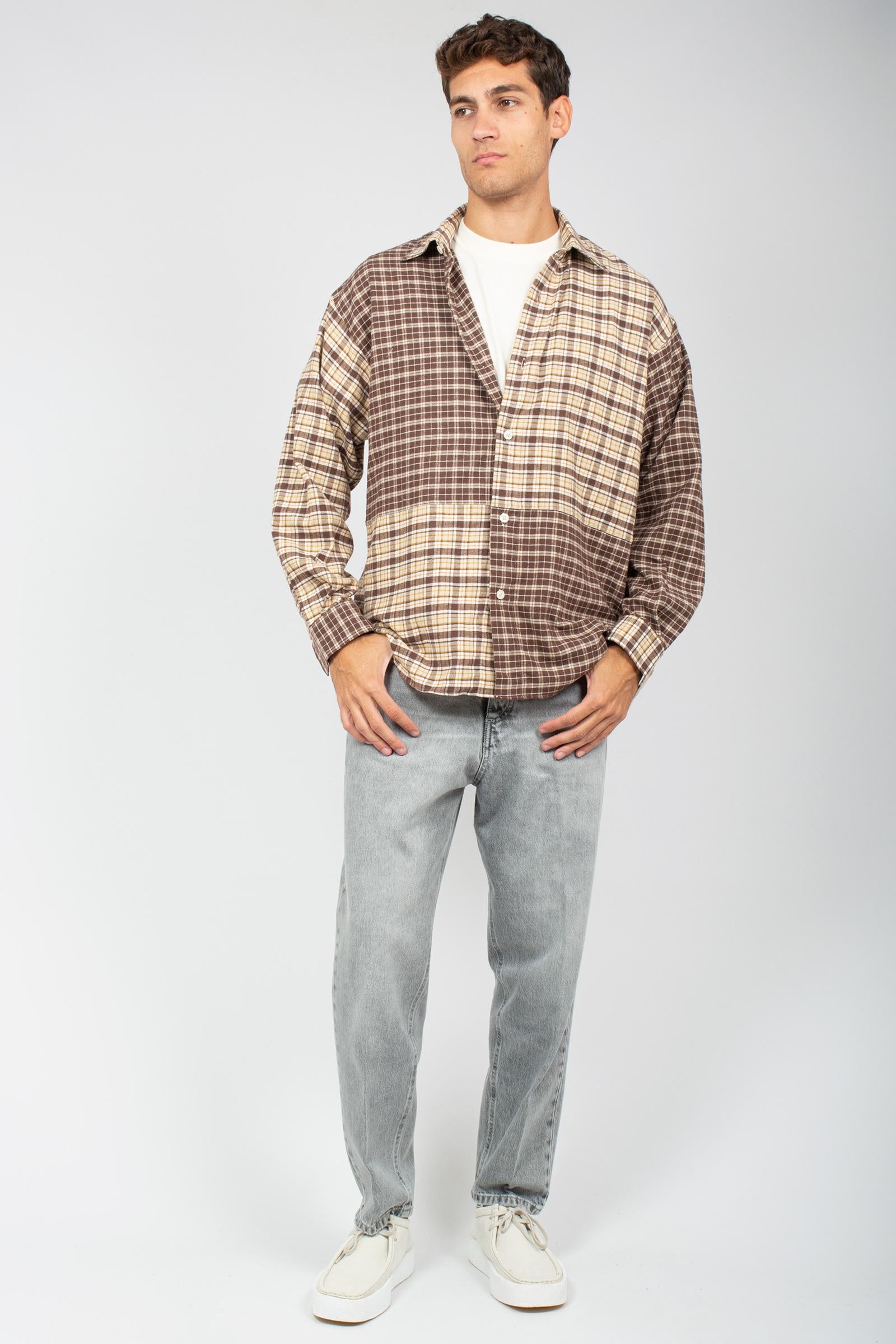 camicia in cotone mix patch AMU148CN400124 C0241 AMISH 