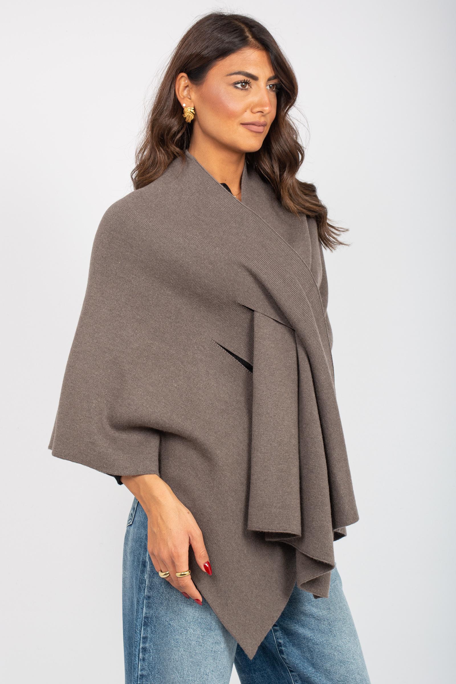 poncho con passante in misto lana 255M1170 067 MAIDA MILA 