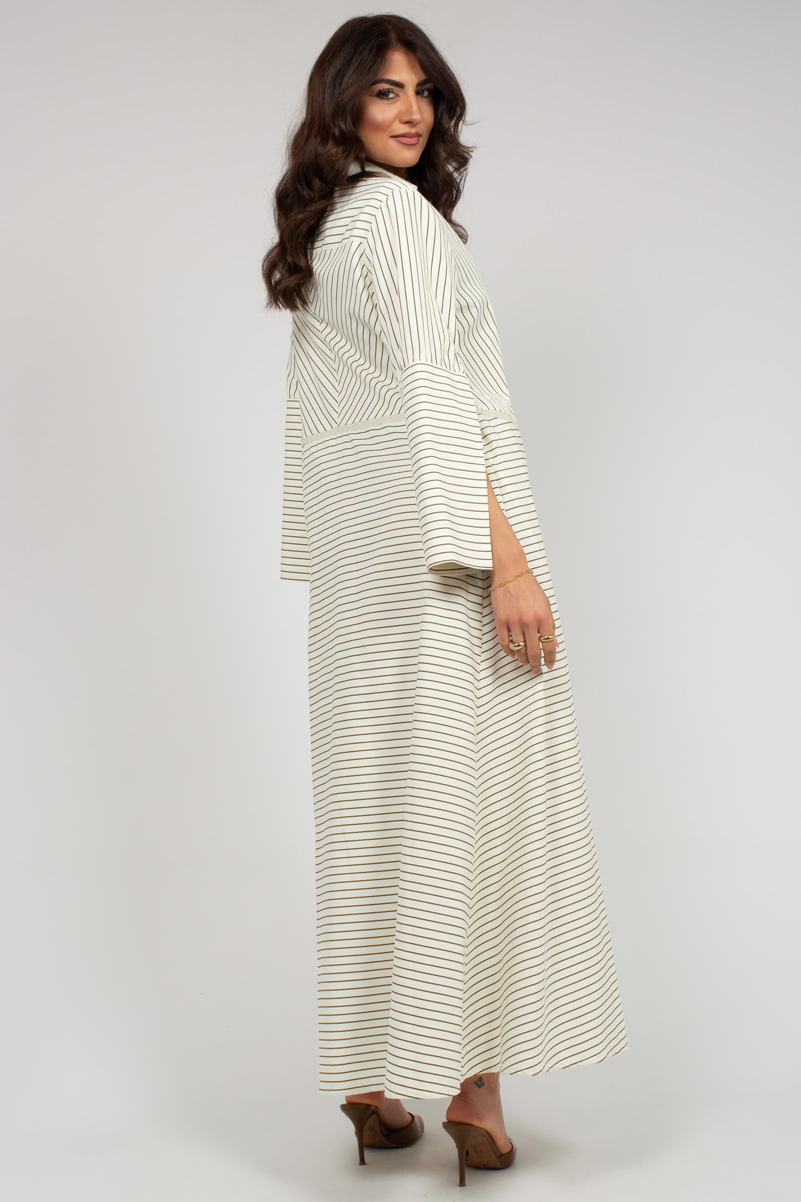 abito in popeline a righe S26DL08 ST07 WEILI ZHENG 