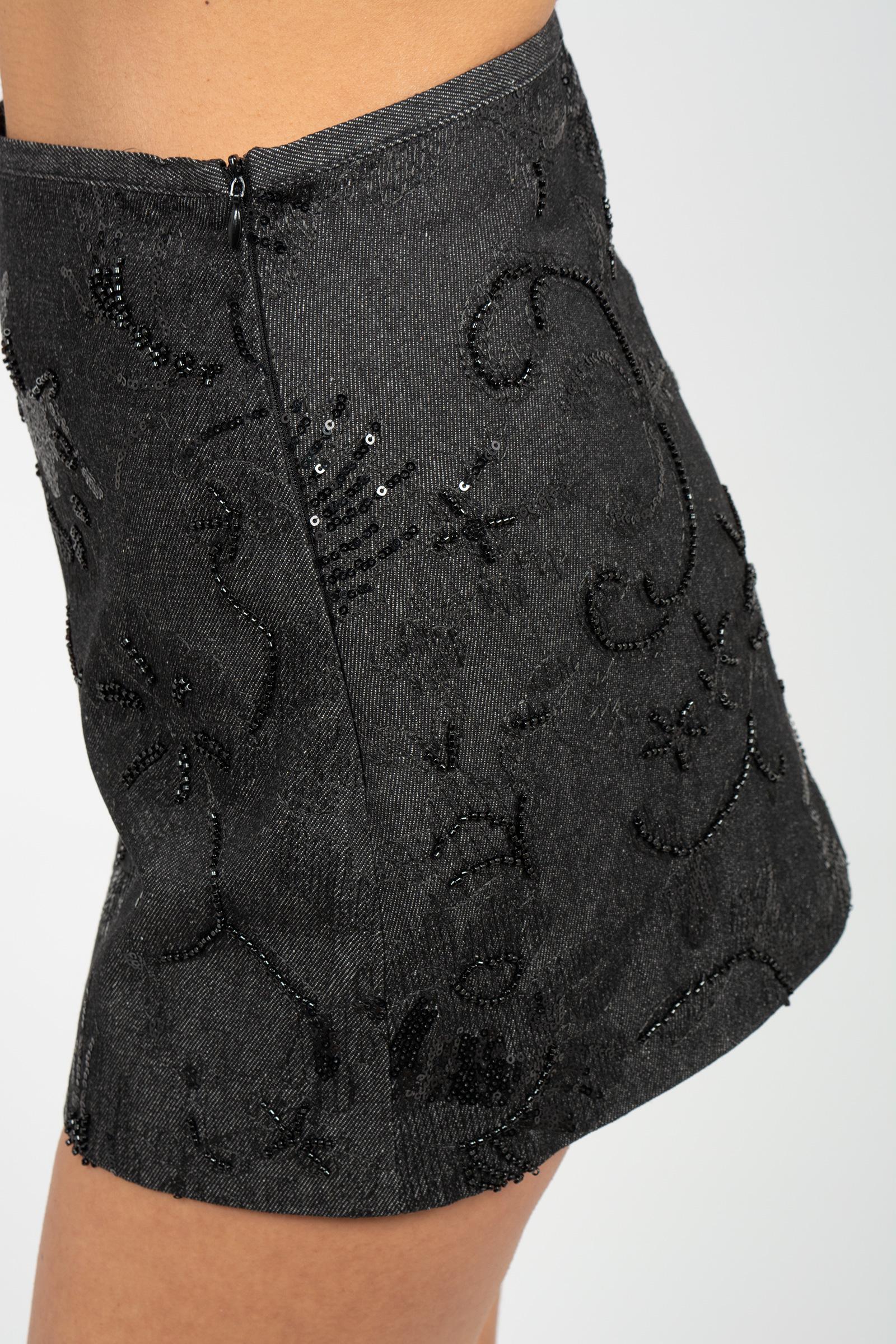 minigonna in denim lavorata S26PG02 FN18 WEILI ZHENG 