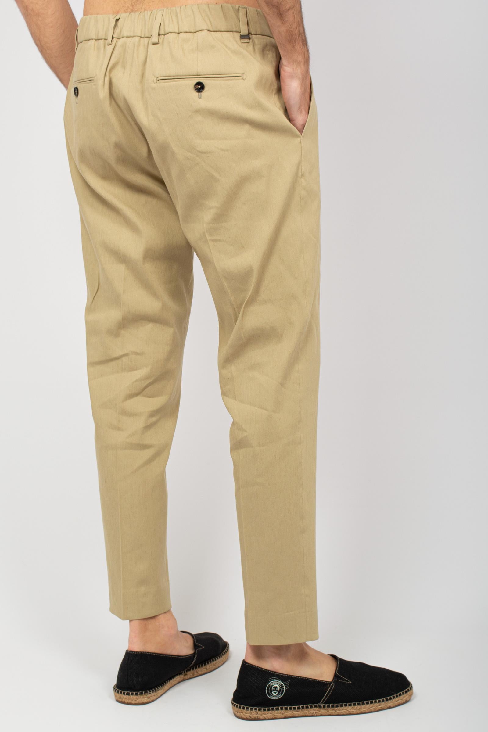 pantalone con coulisse in misto cotone 'riccardo regular' RICCARDOREGULARSLAQ BEIGE BE ABLE 