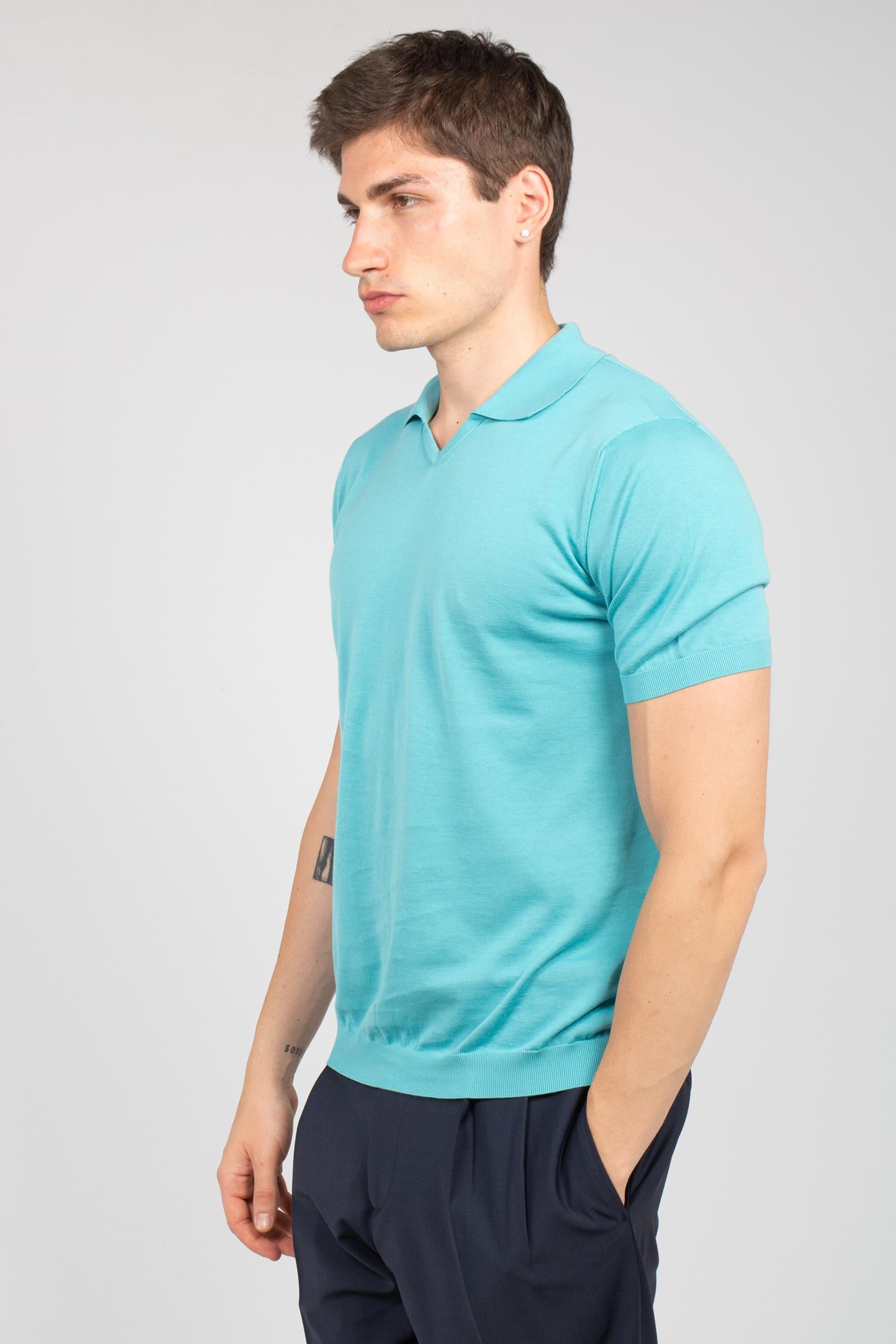 polo scollo v in cotone D0GN146 717 DRUMOHR 