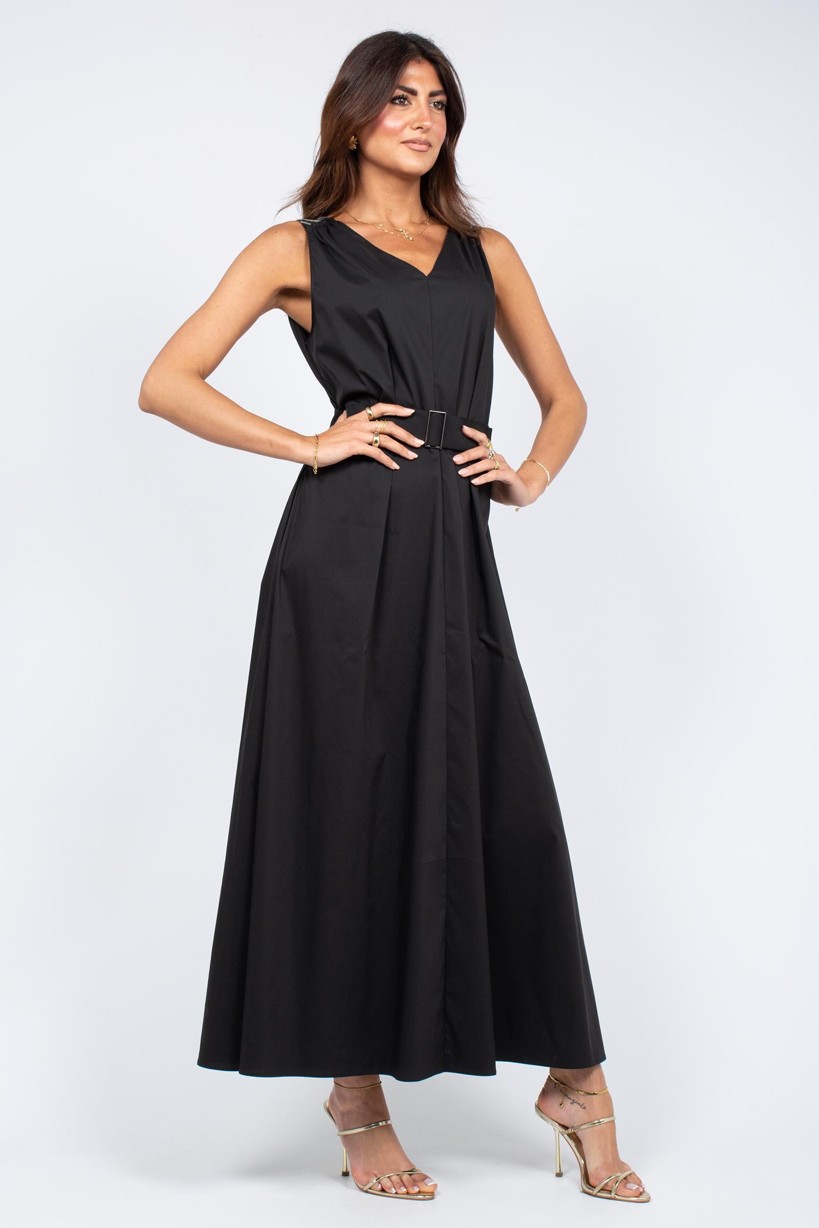 abito in misto cotone con cintura SS260294026 76 PUROTATTO 
