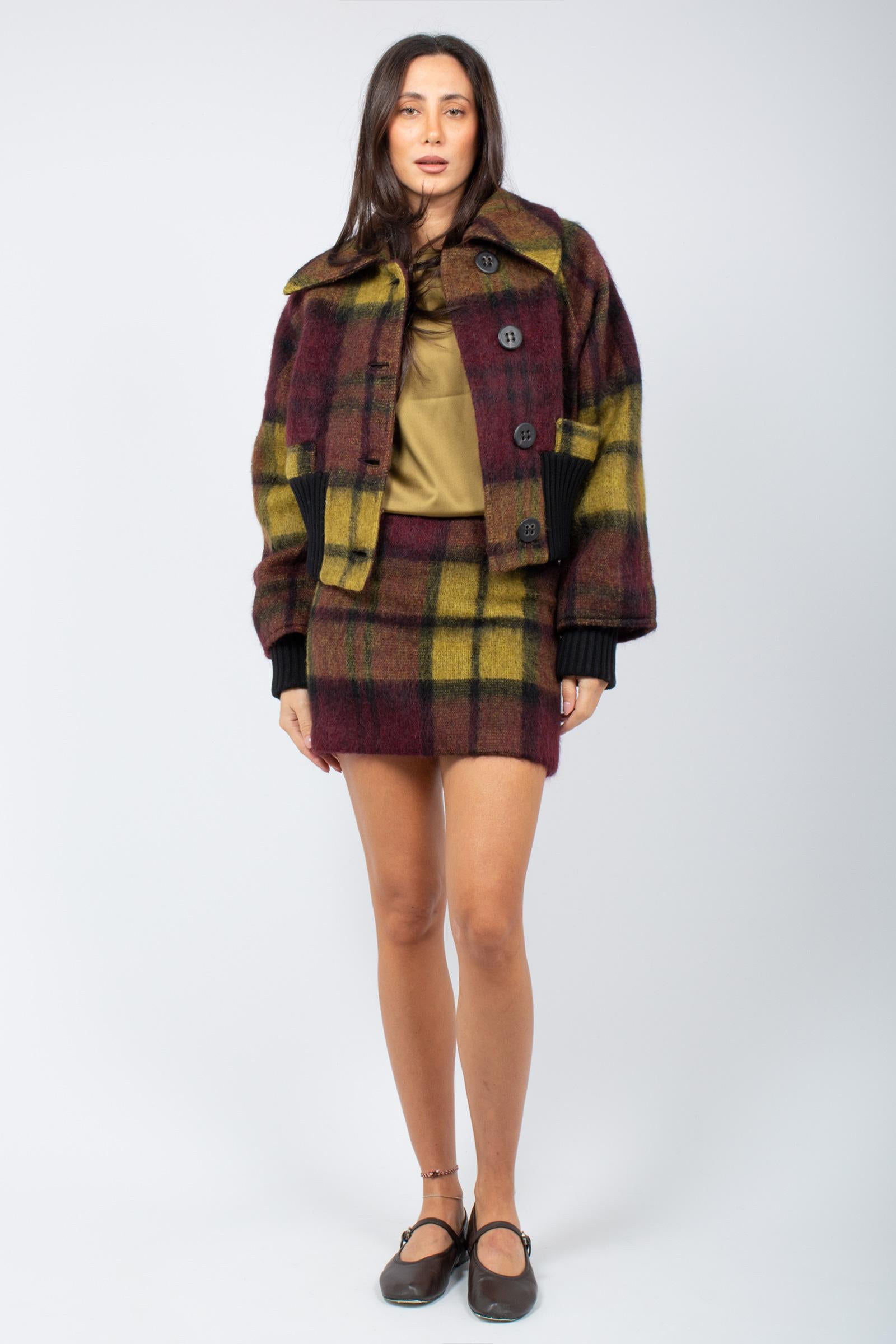 giacca tartan in misto mohair 253F60008 36 ROBERTO COLLINA 