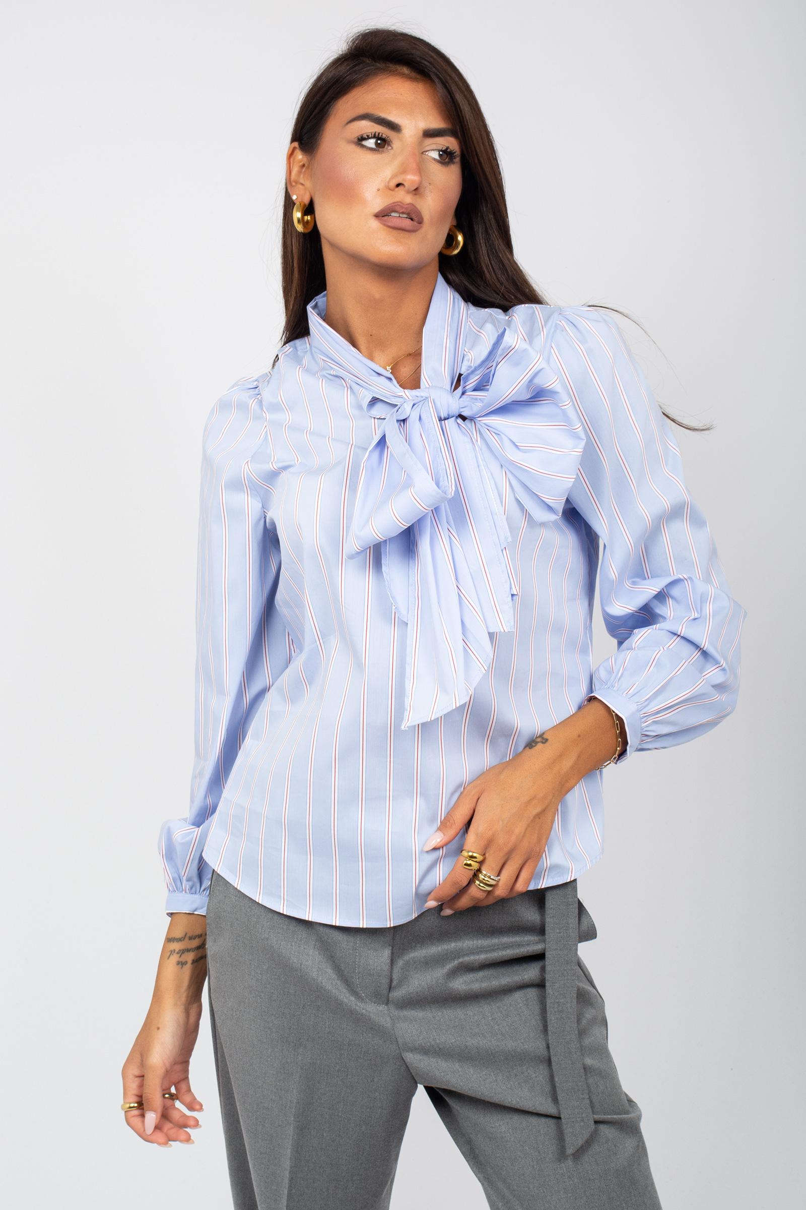 blusa con fiocco in cotone 2436R002986N 01 DIANA GALLESI 