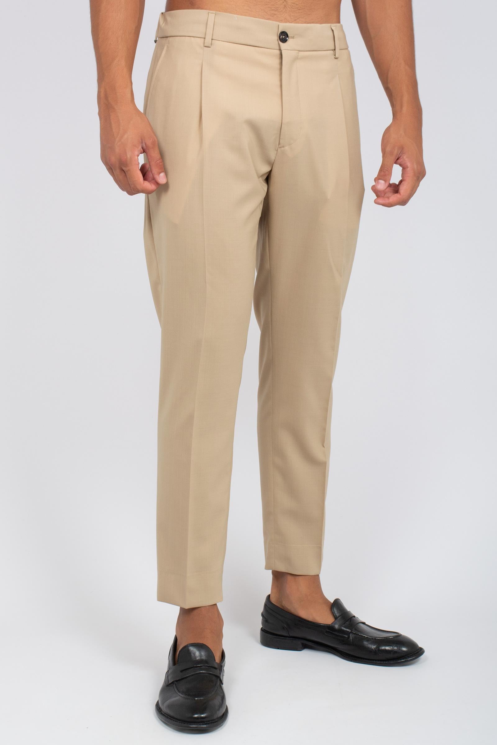 pantalone in misto lana vergine 'riccardo' RICCARDOCCREGULARMT BEIGE BE ABLE 