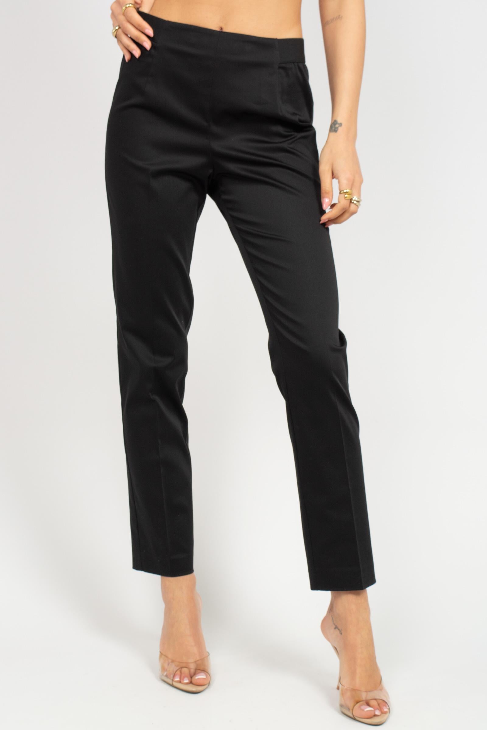 pantalone in popeline di cotone P206MANILA NERO SANGERMANO 