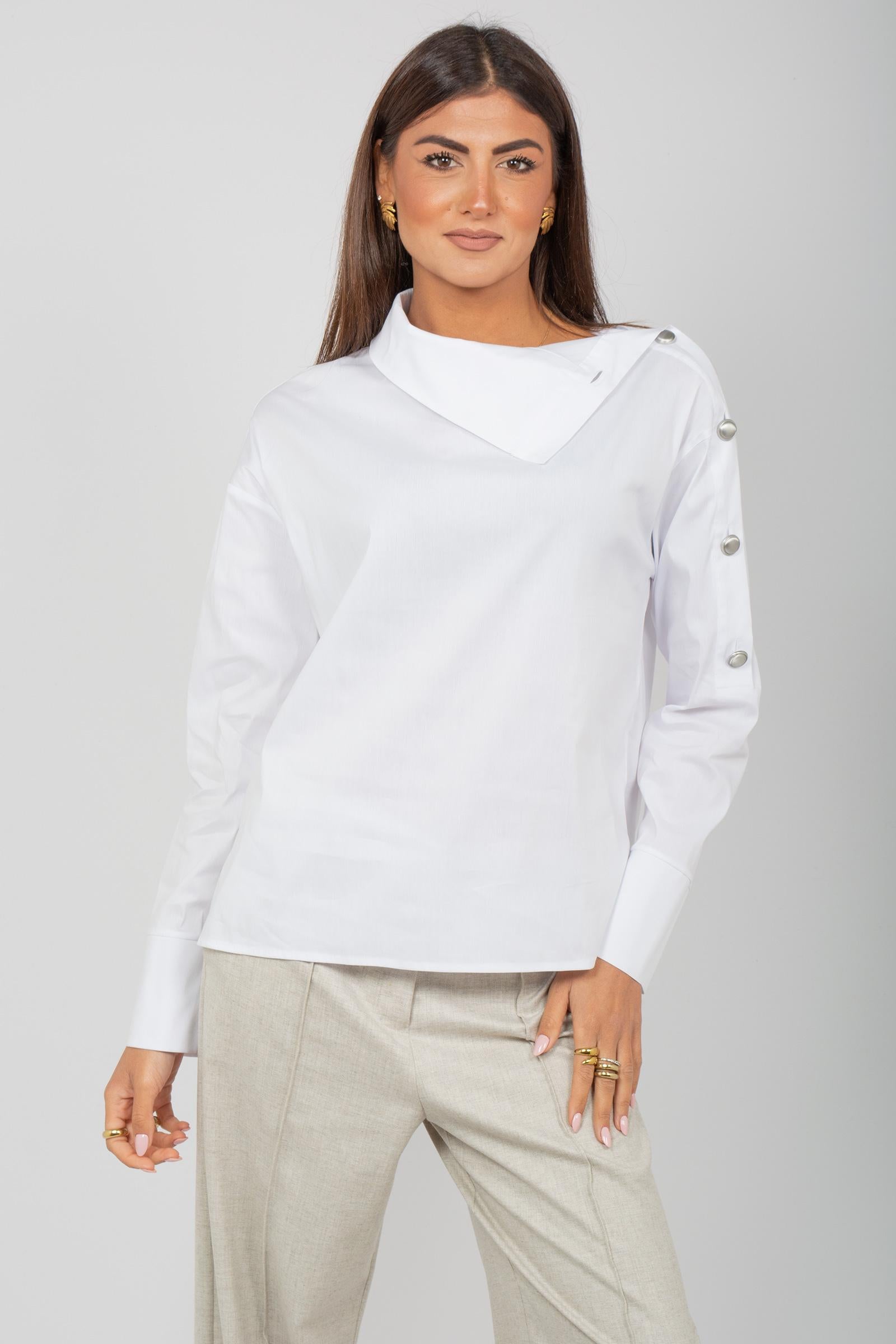 camicia con bottoni in popeline 61731 1 D.EXTERIOR 