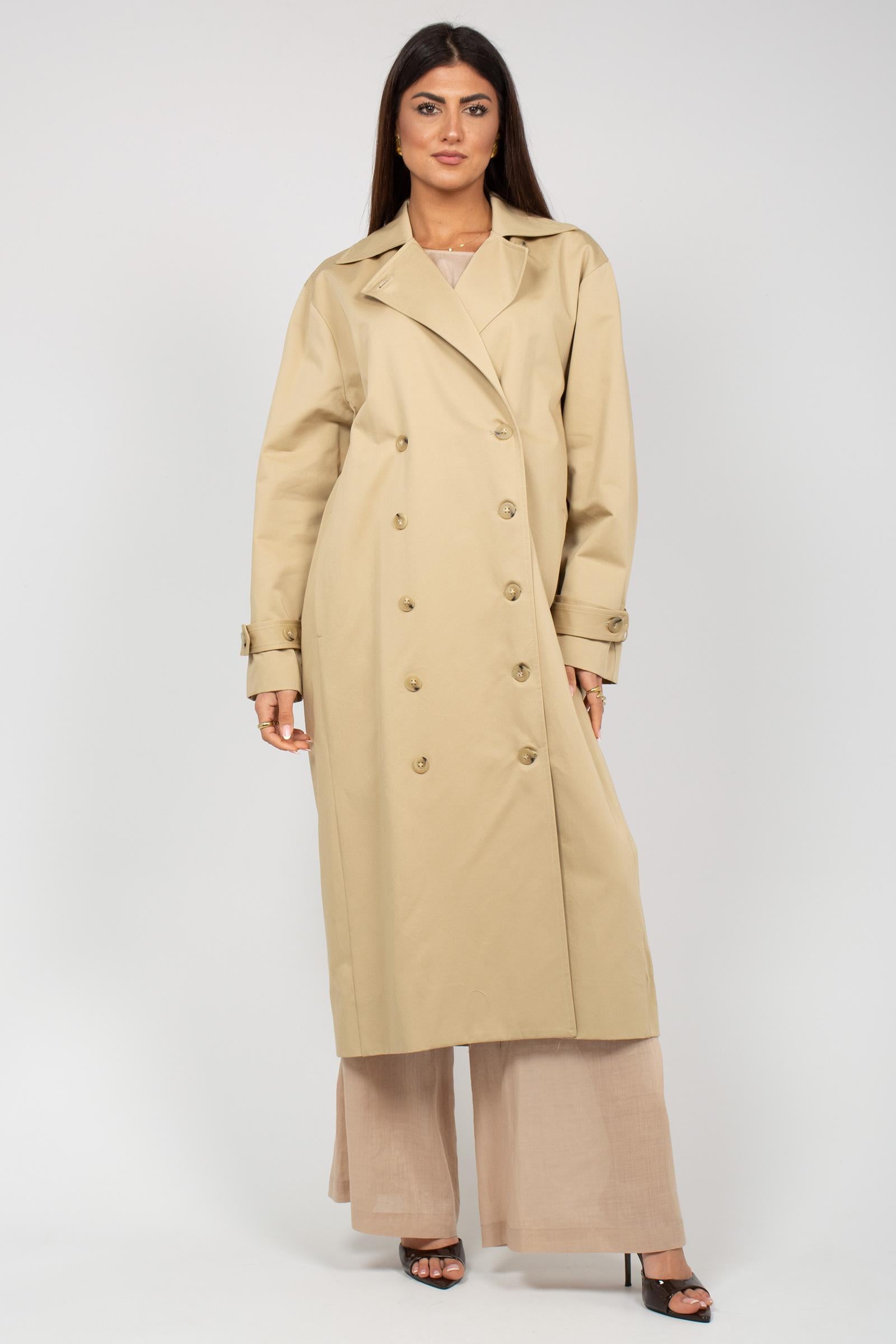 trench oversize in cotone M1AB0022 BEIGE SOLOTRE 