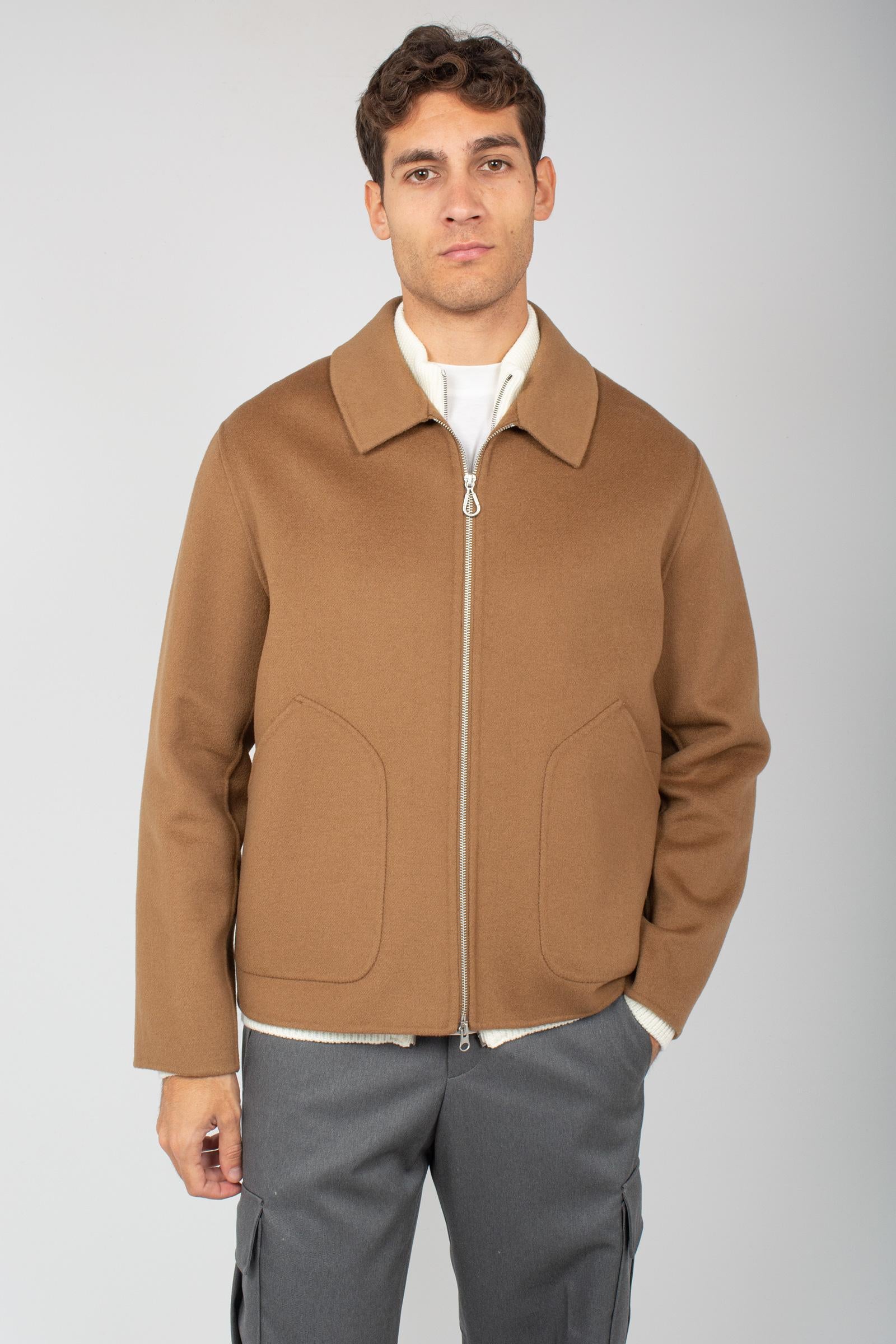 giacca con zip in panno di lana B51PUDANTDOU 972 PALTO' 