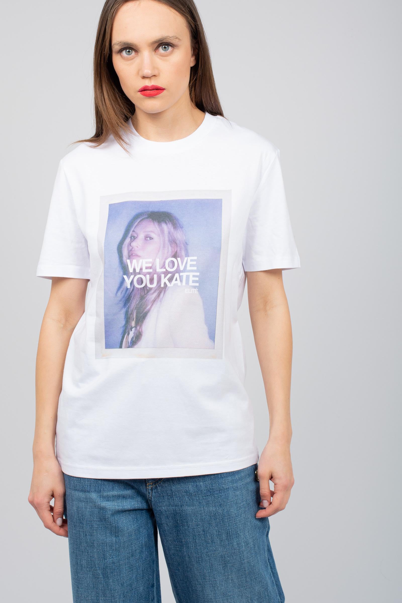 t-shirt in cotone con stampa models UTEE811YOU WHT ELITE 