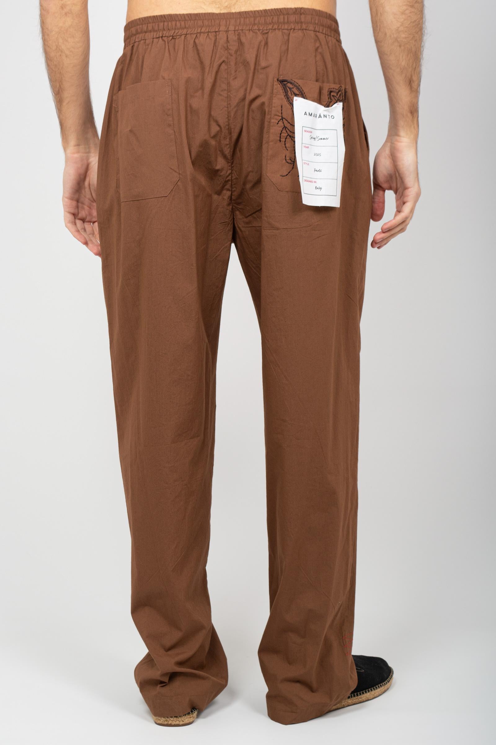 jogger in cotone B6D0015 MARRONE AMARANTO 