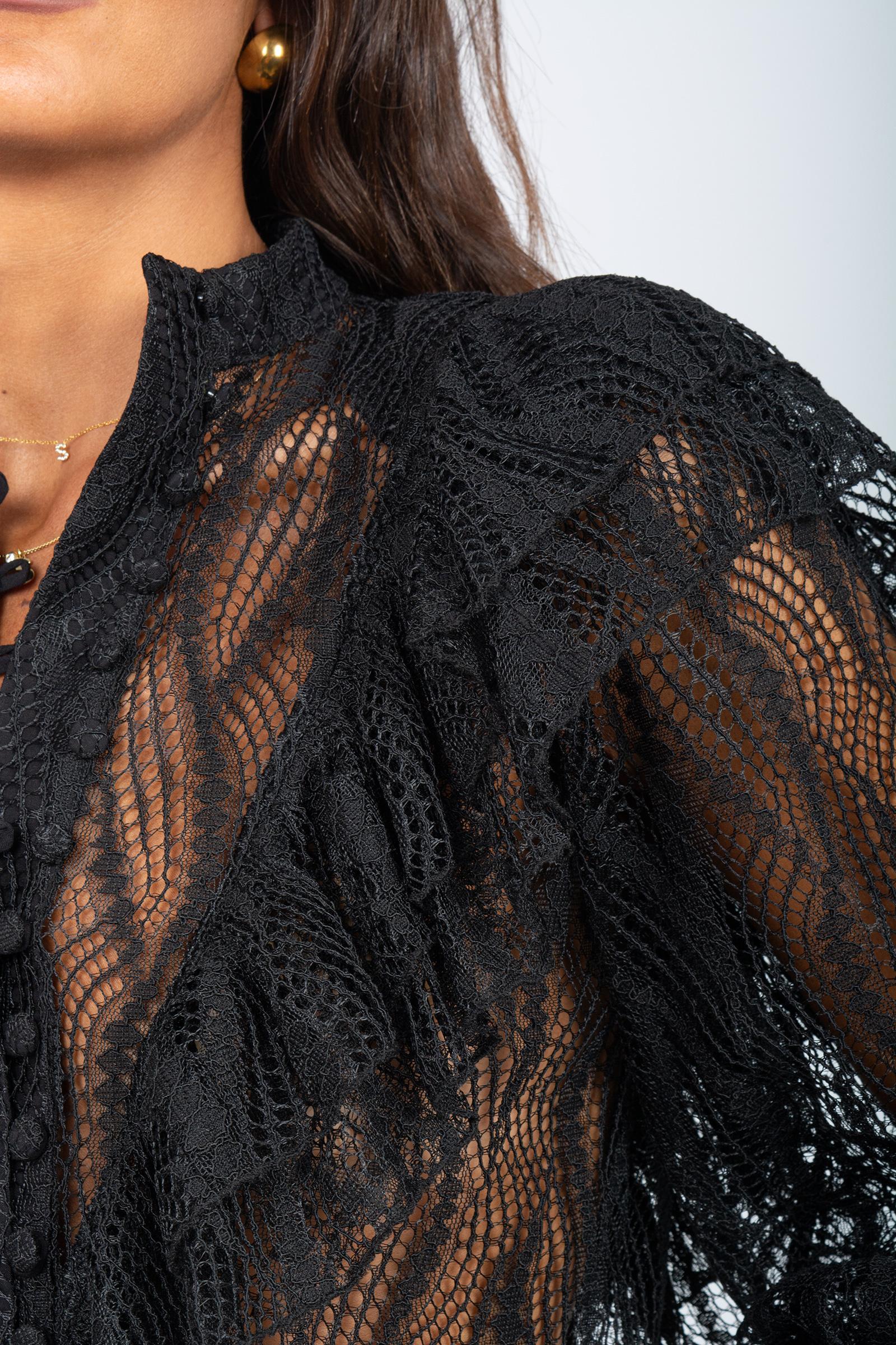 camicia in pizzo CA602ART15175 BLACK ACTUALEE 