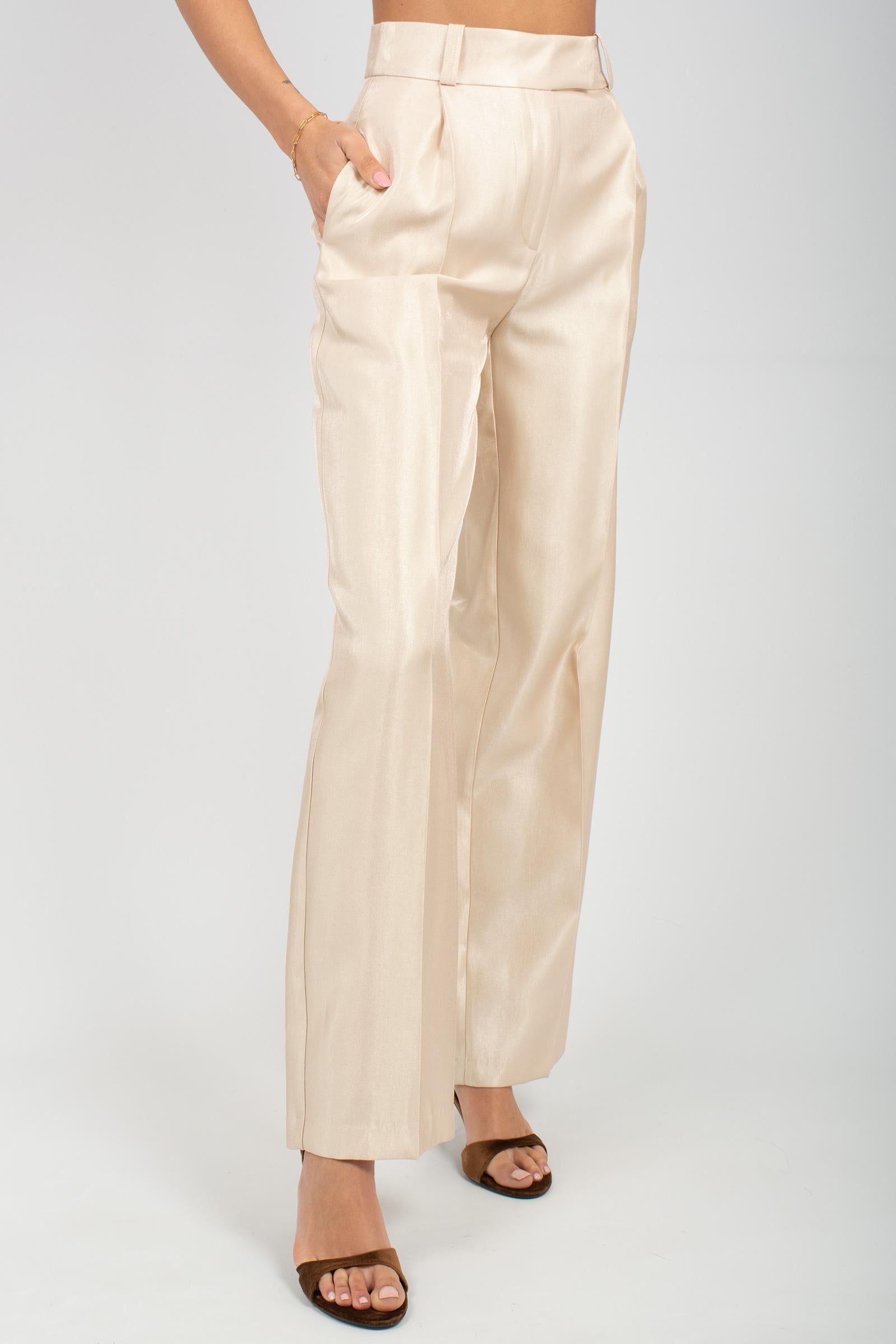 pantalone in raynon lucido PA3025ART16134 GOLD ACTUALEE 