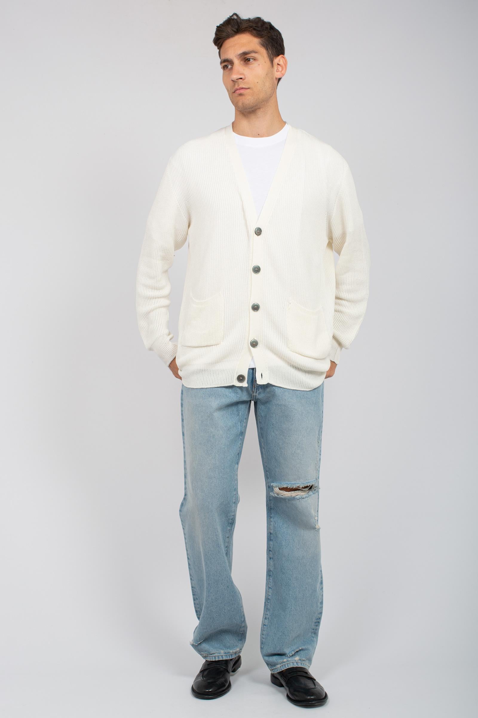 cardigan in cotone B9D0010D BIANCO AMARANTO 
