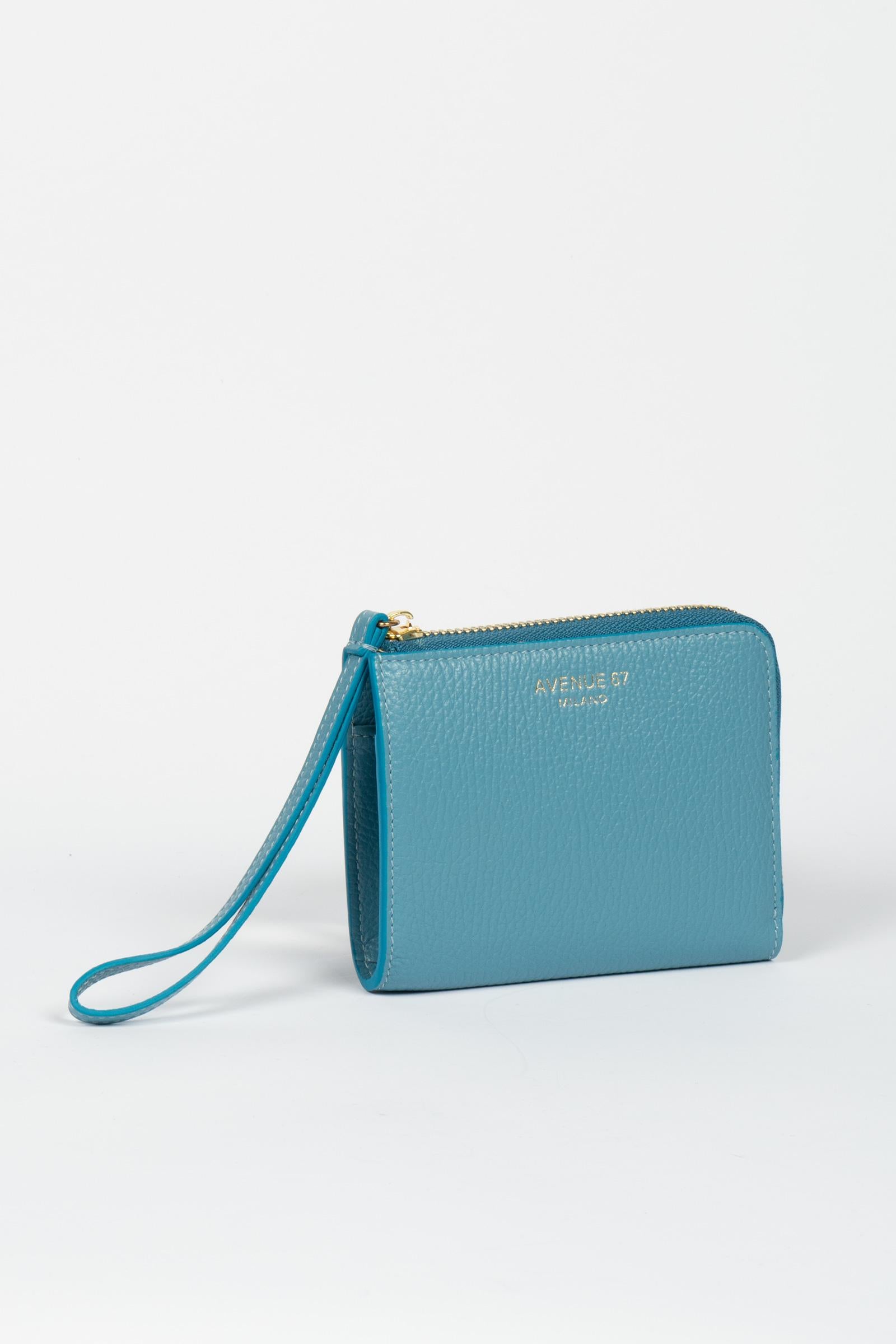 portafoglio con zip in nappa JILLDOLLARO AZZURRO AVENUE 67 