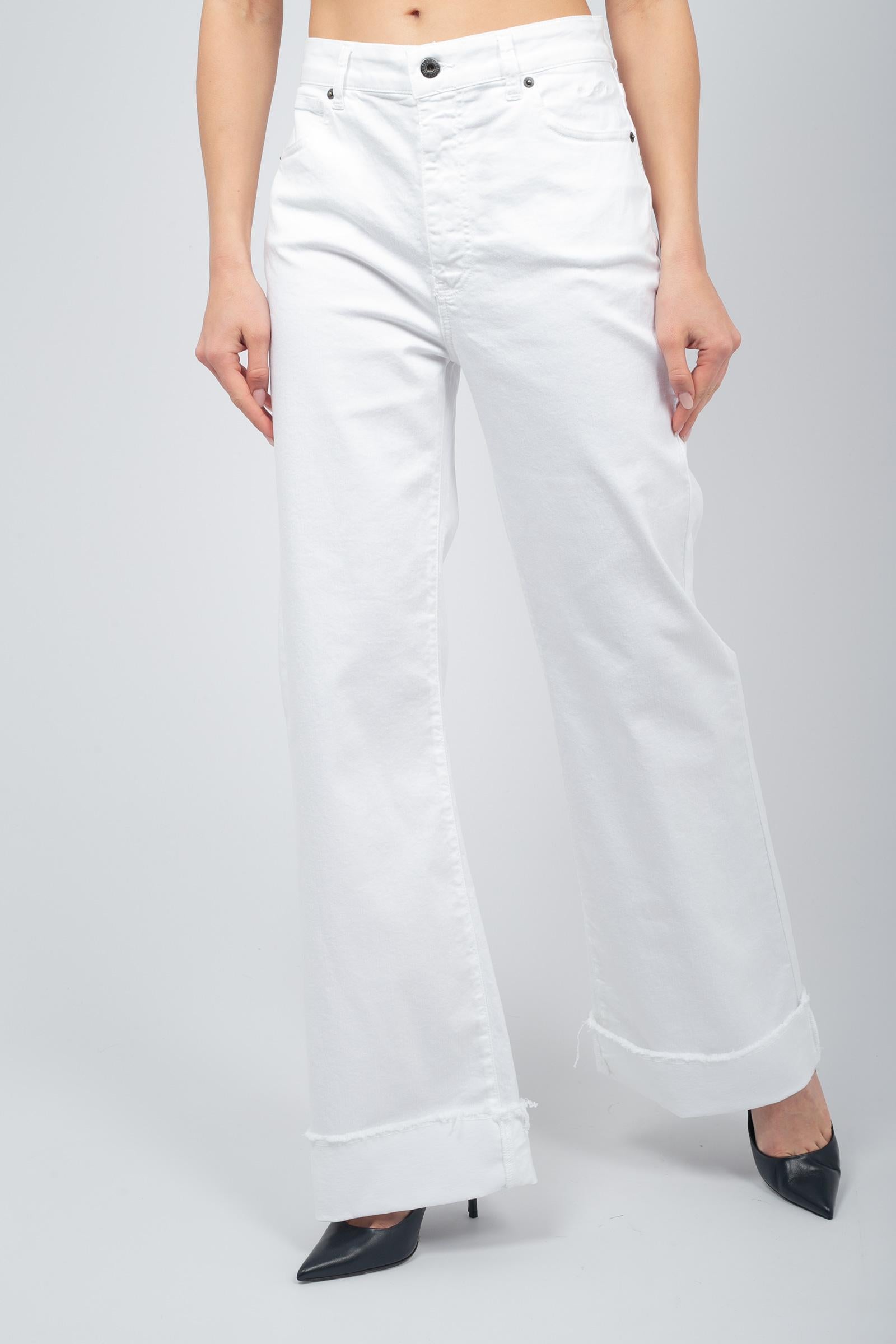 denim baggy in cotone M1D0203 BIANCO SOLOTRE 