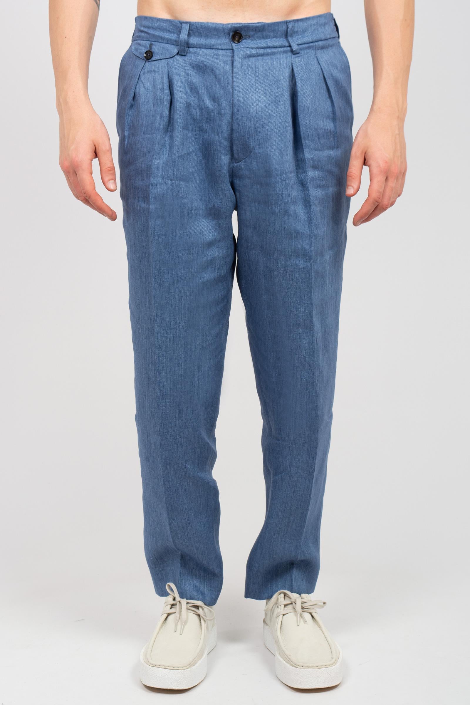 pantalone in lino 'sammy' SAMMYLM85S26 DENIMMEDIO BE ABLE 