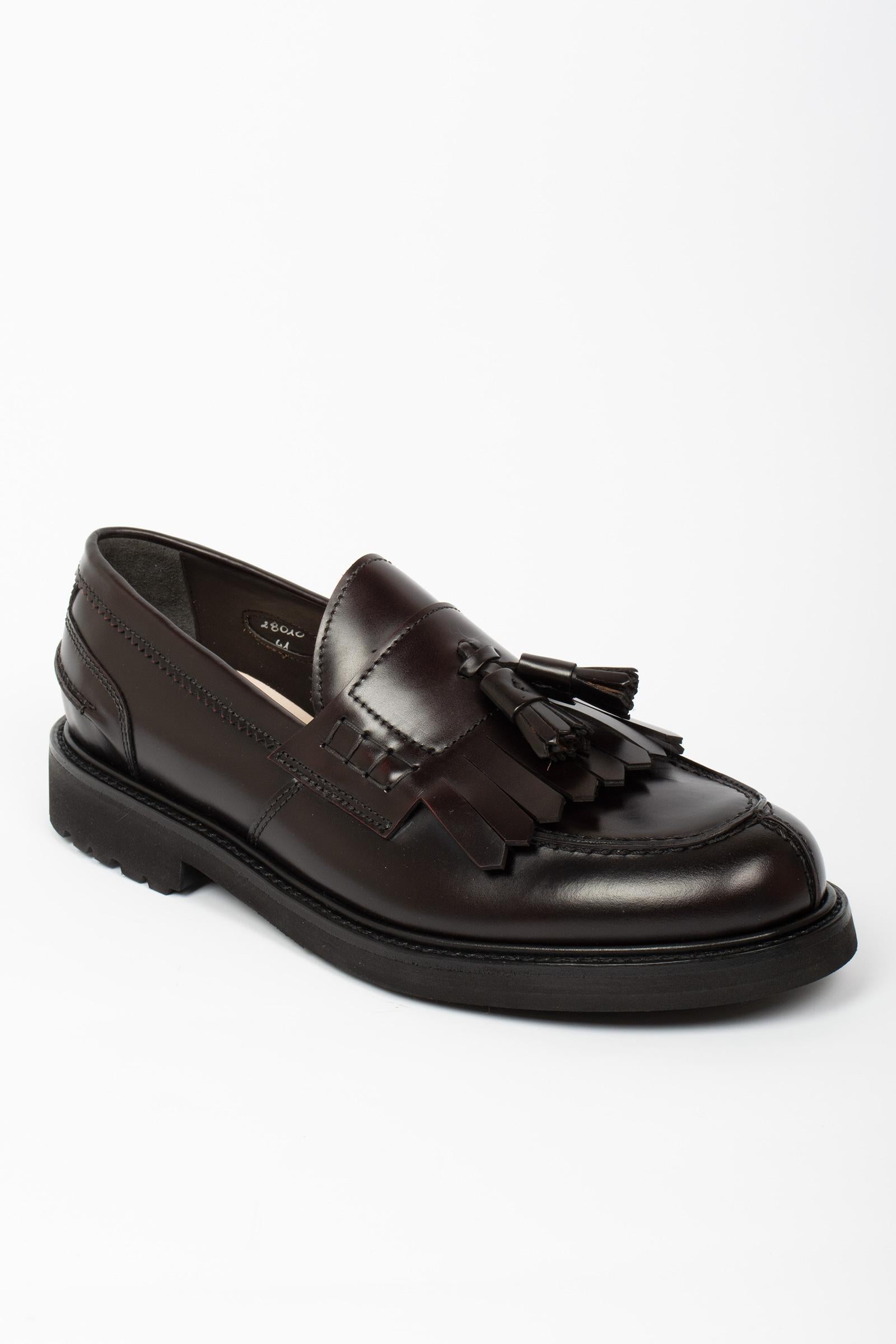 mocassini con nappine in pelle 28010 BORDO LO.WHITE 