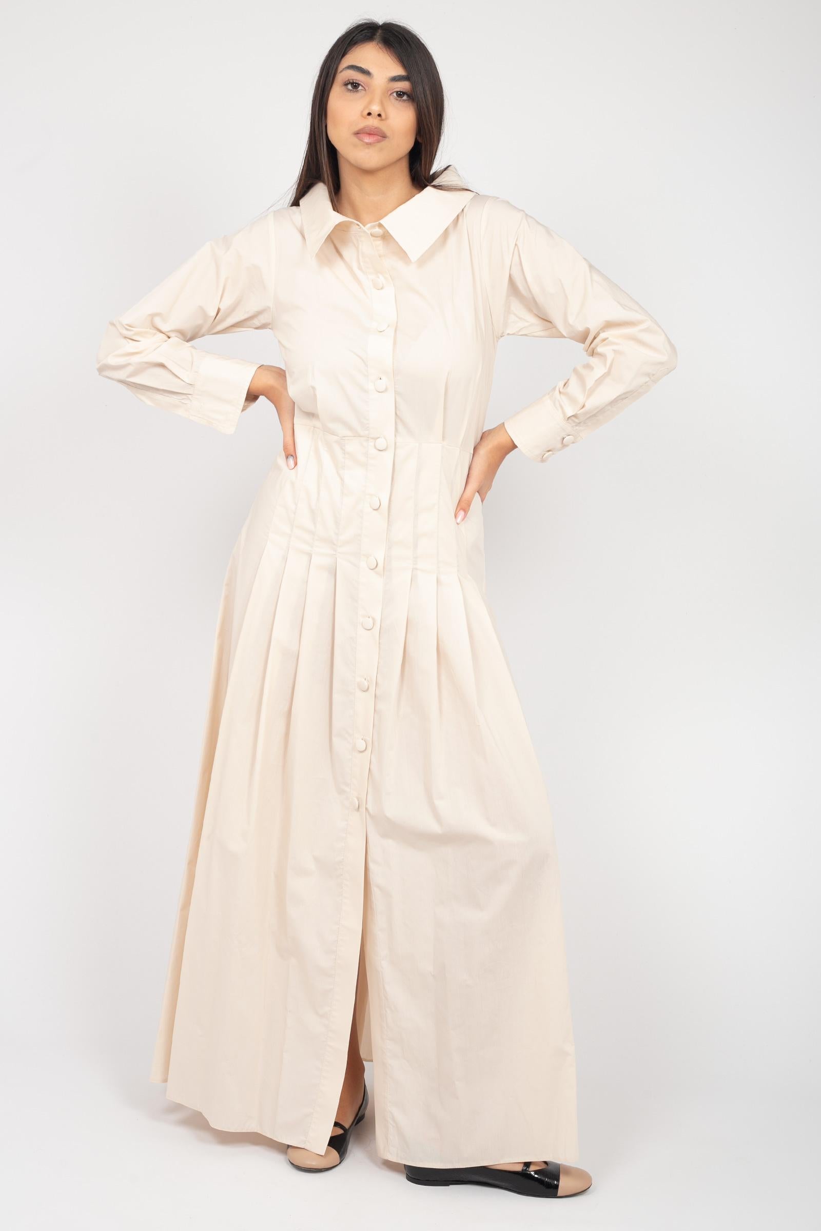 abito lungo in cotone AB4022ART14199 BEIGE ACTUALEE 