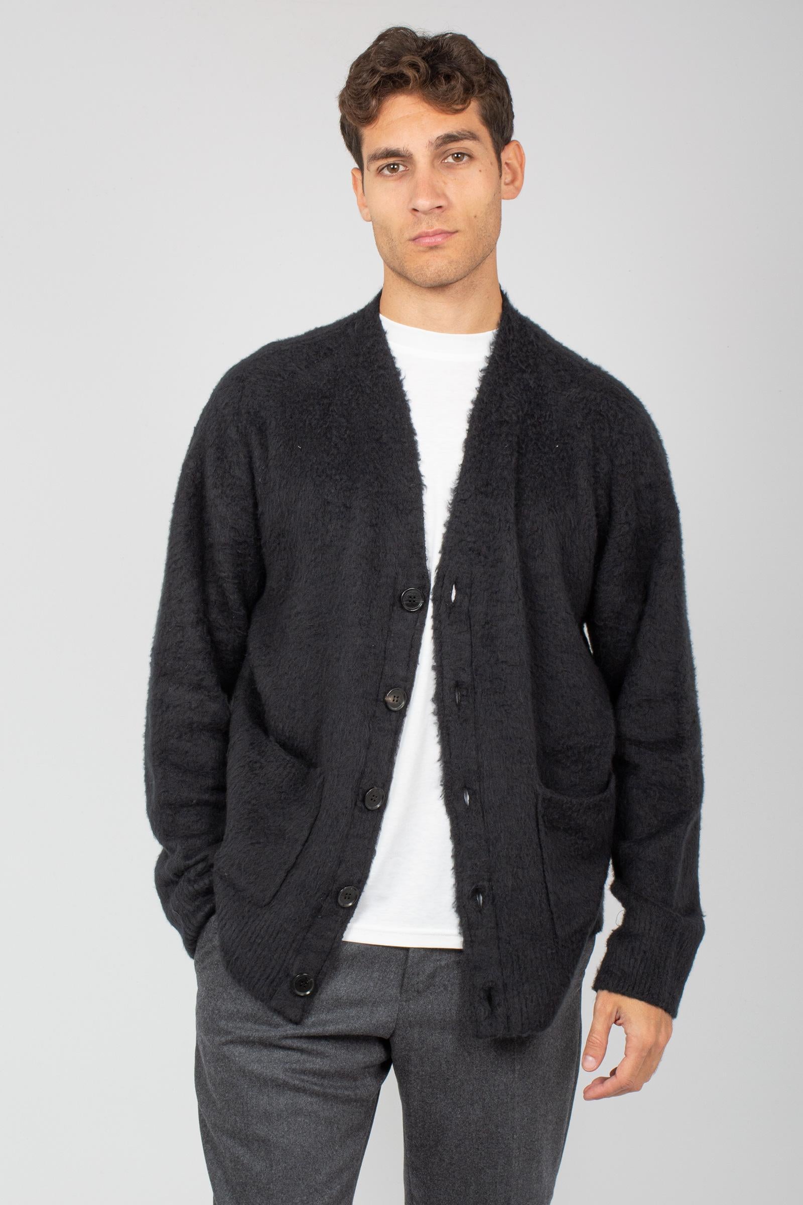 cardigan in misto cotone garzato 253M45310 09 ROBERTO COLLINA 