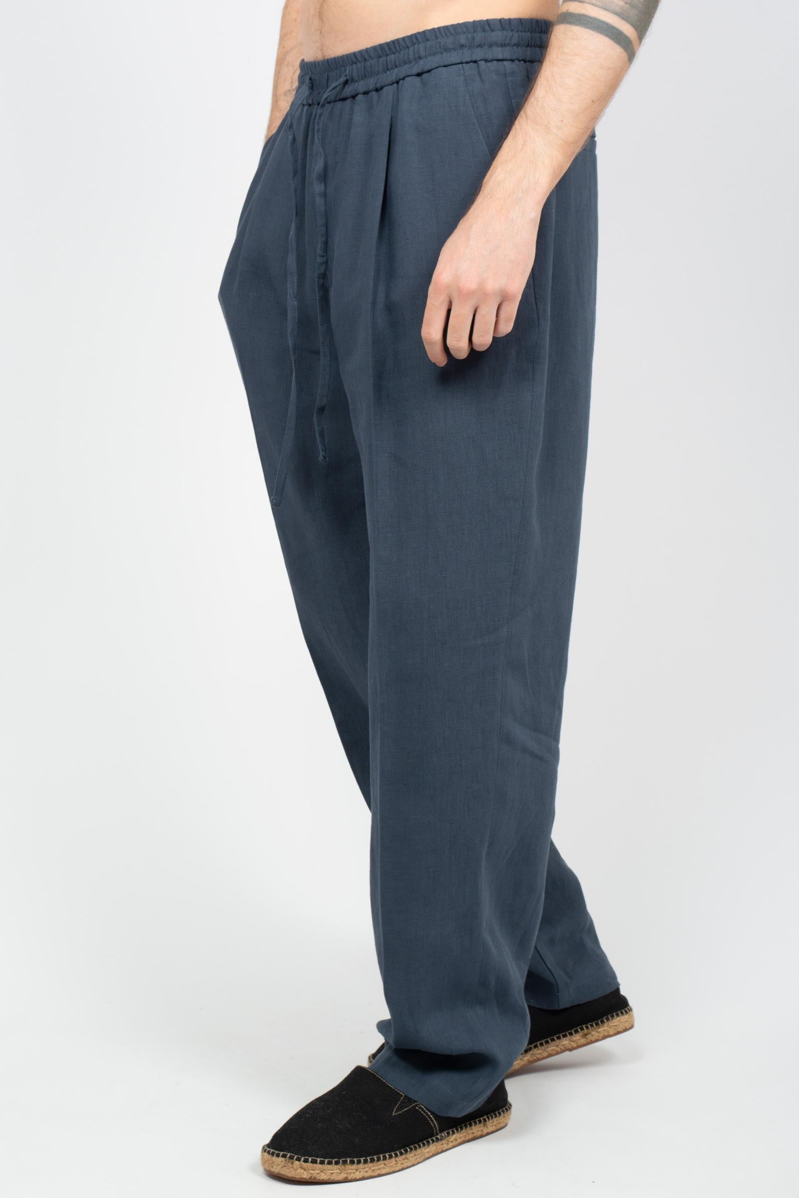 jogger in lino B6AB0037 BLUE AMARANTO 