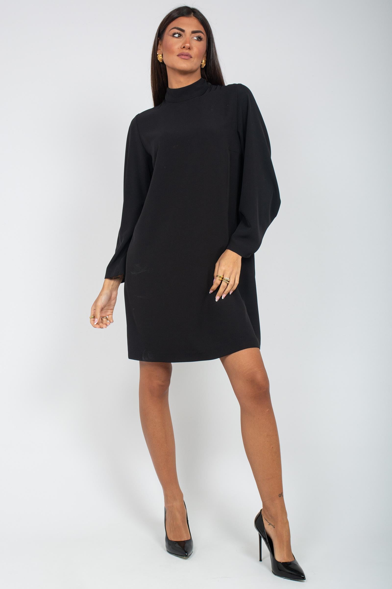 abito oversize in cady 'zaffiro' ZAFFIRODD07 NERO DOUUOD 