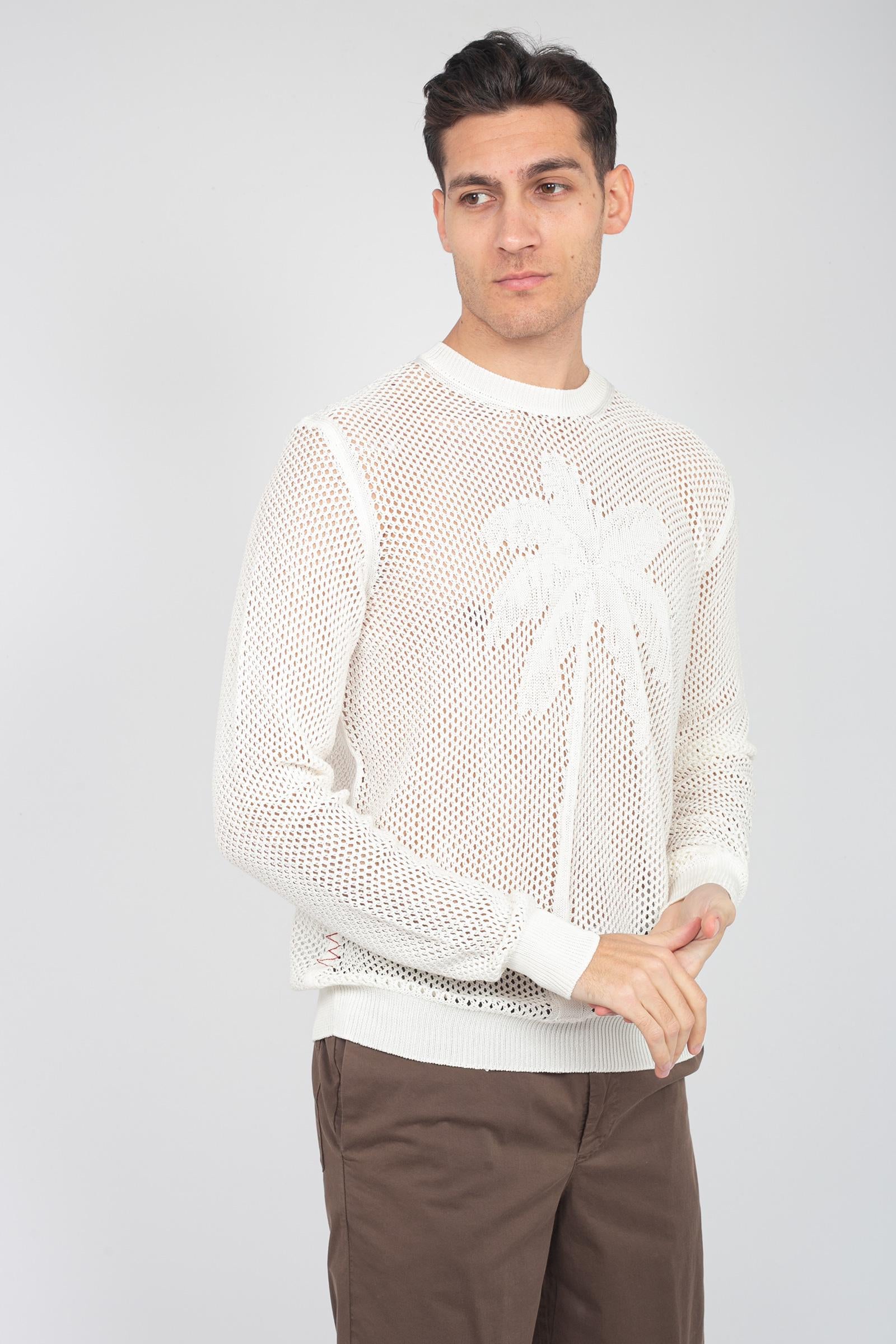 girocollo rete in cotone B9D0001D BIANCO AMARANTO 