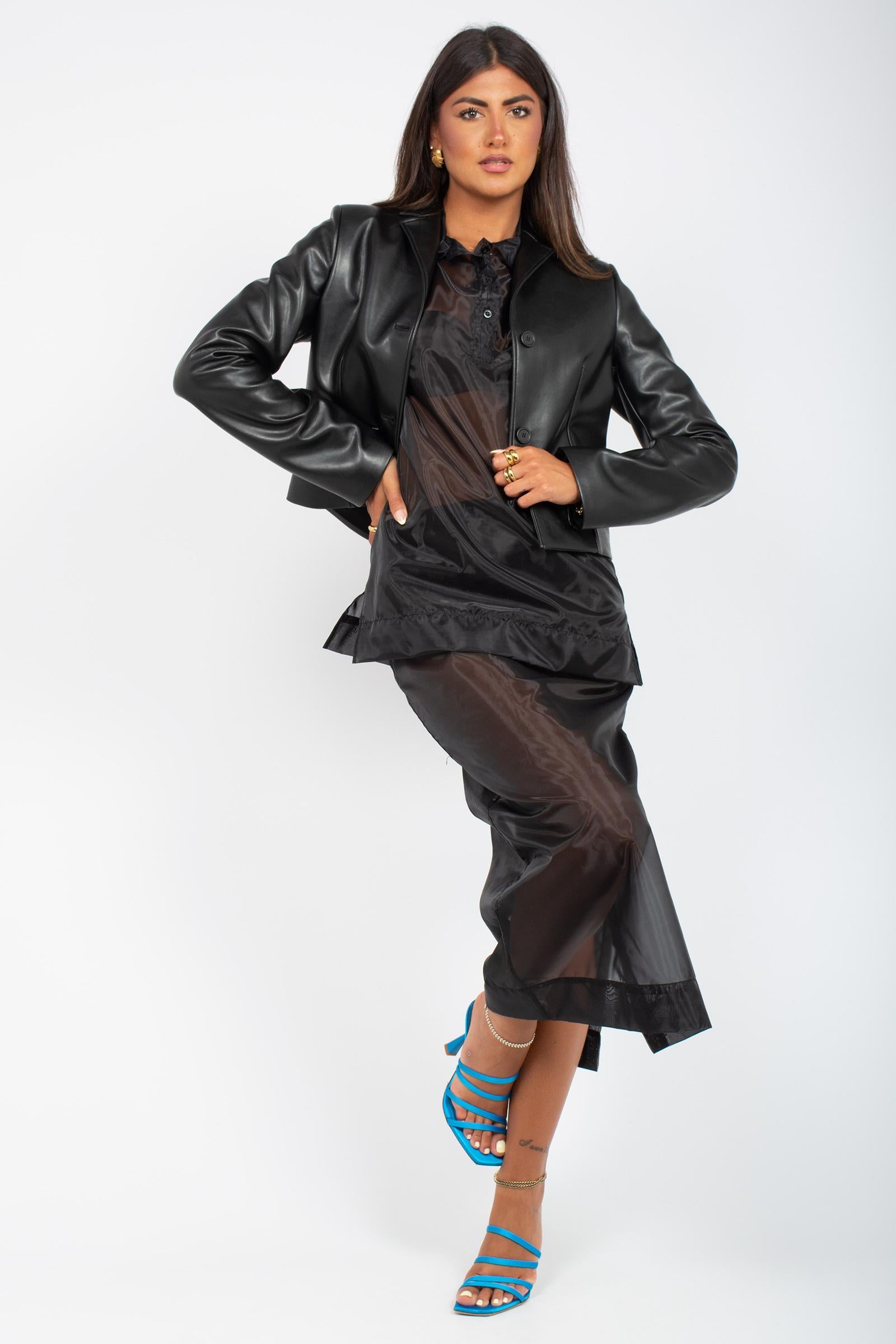 giacca in ecopelle &#39;alene&#39; Y5ST02 Y69 SEMICOUTURE 