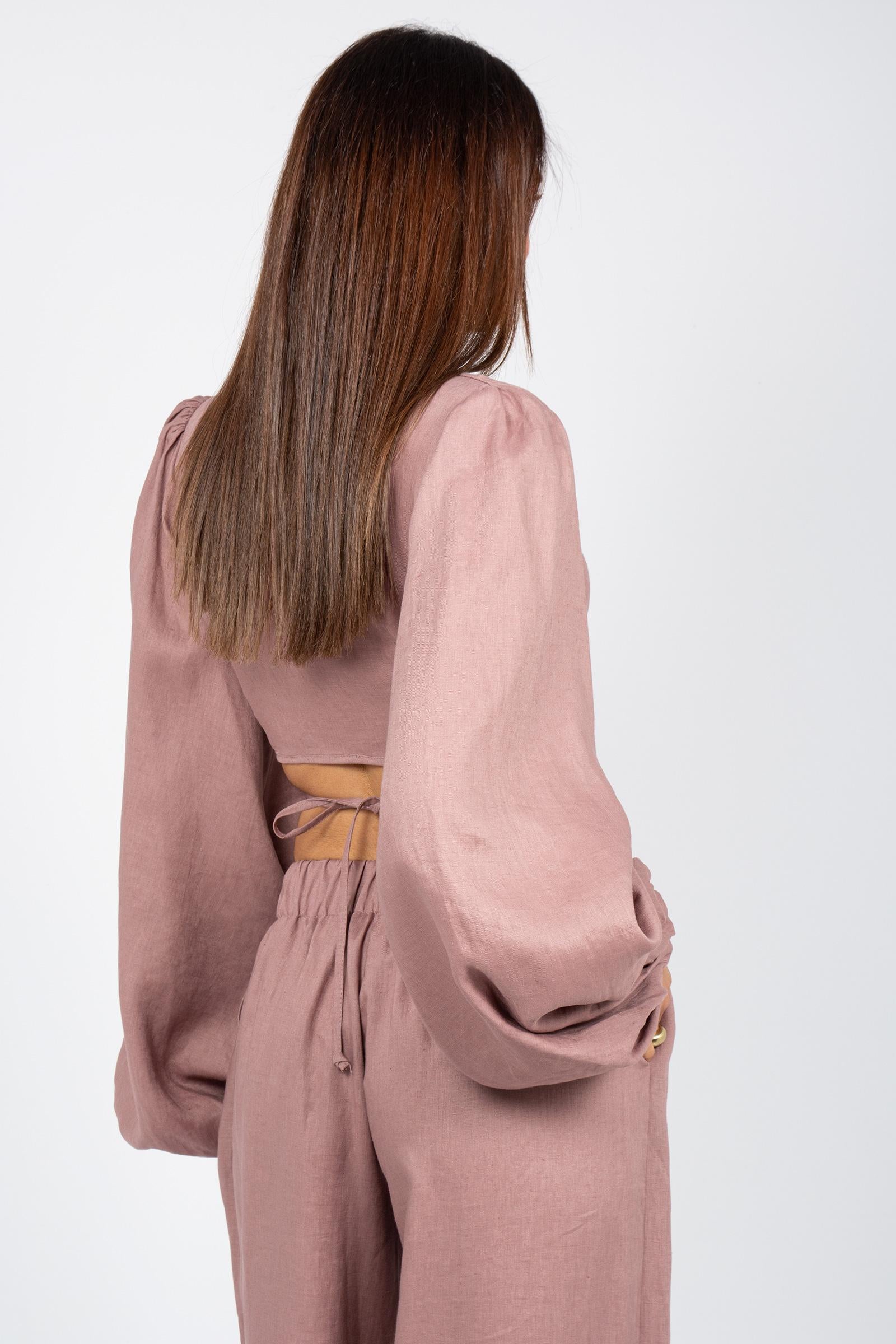 top in lino TO304ART16171 PINK ACTUALEE 