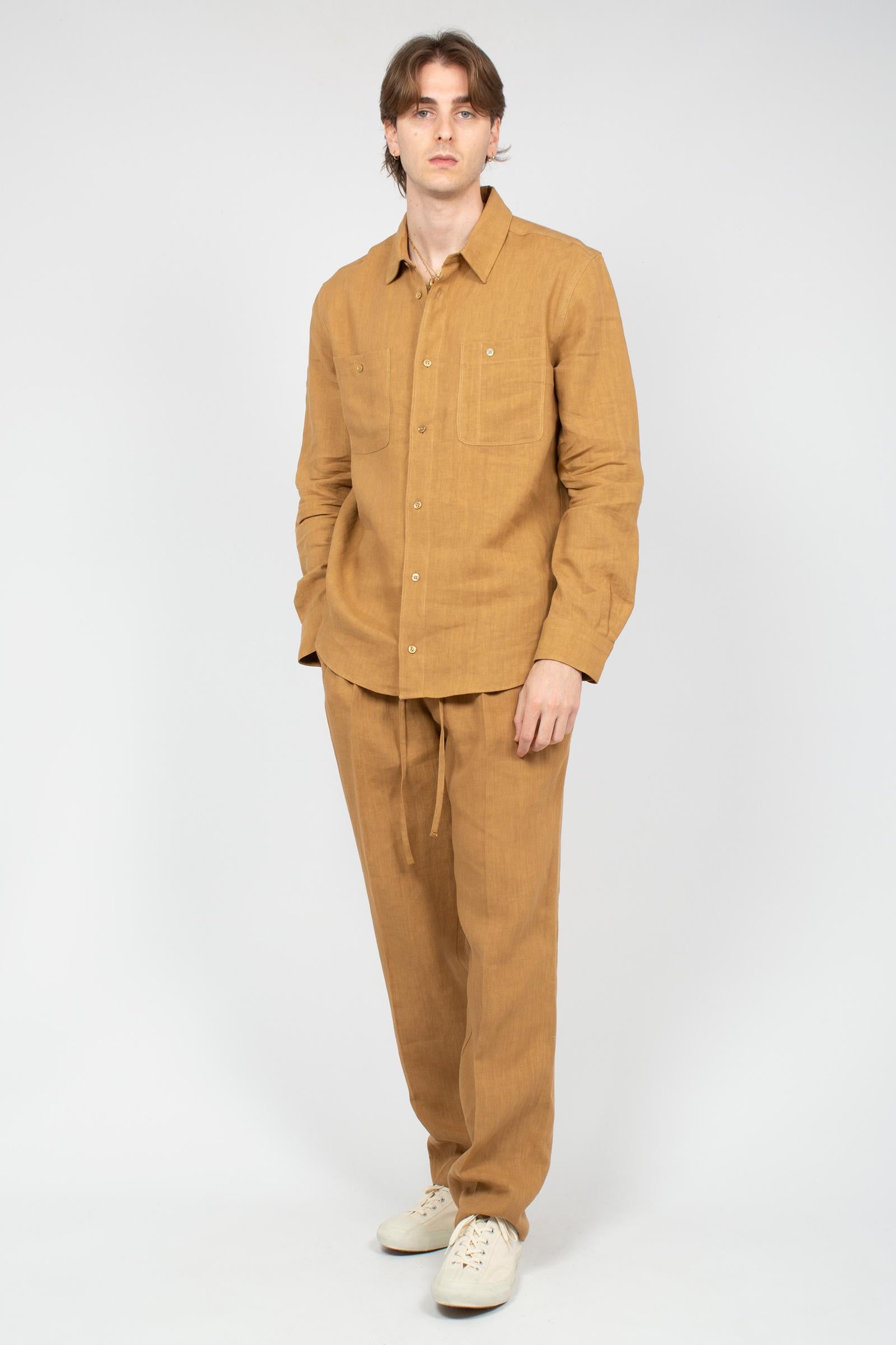 jogger in lino B6AB0037 BEIGE AMARANTO 