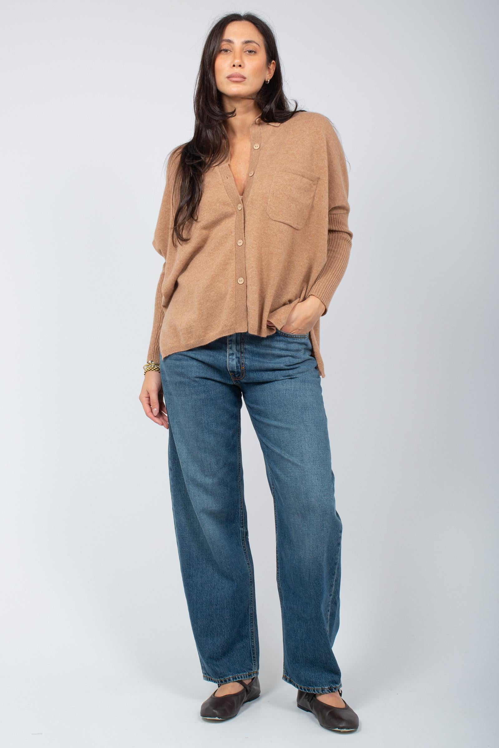 camicia in cashmere 4704013C CAMEL NOT SHY 