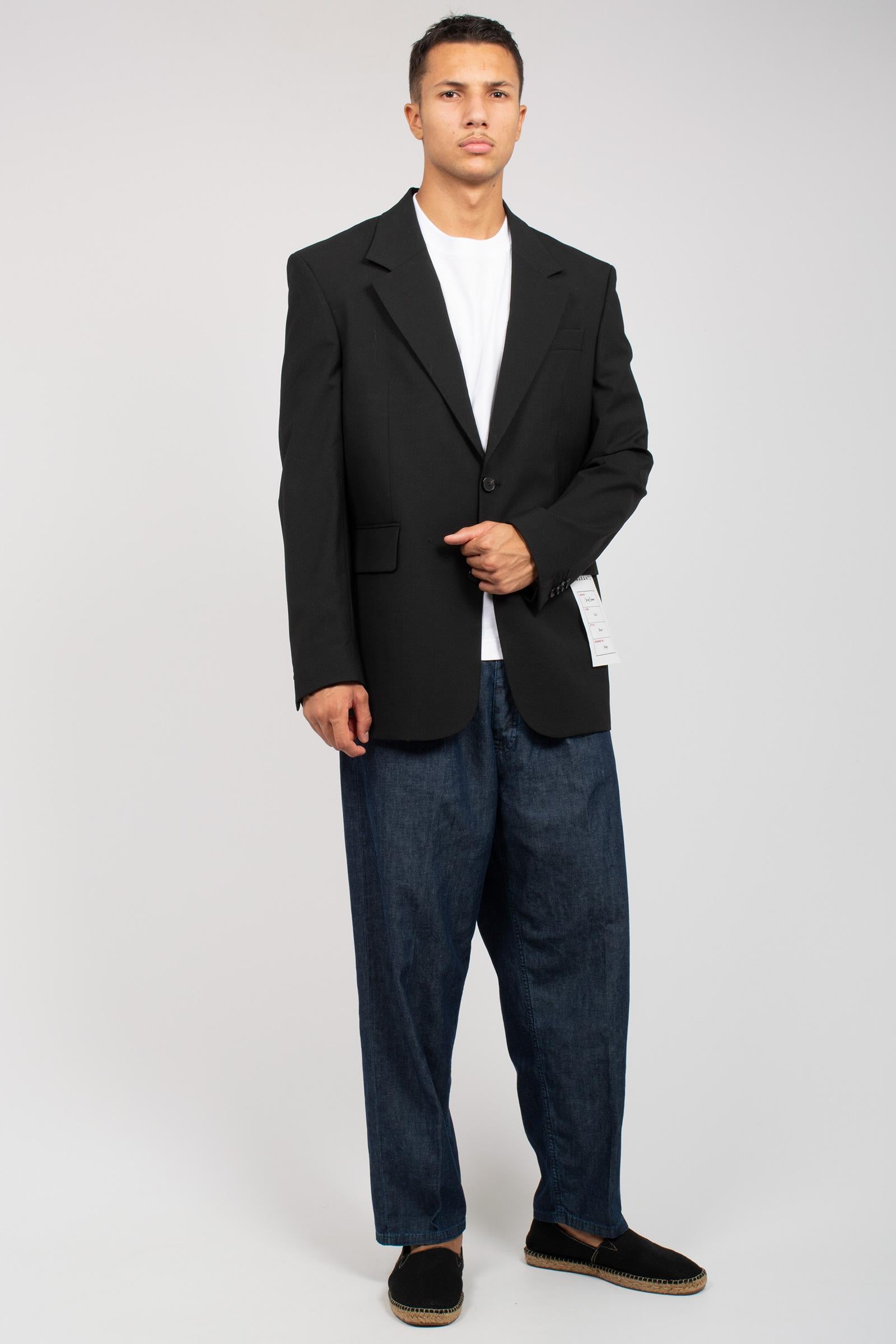 giacca oversize in misto lana B6D0057 NERO AMARANTO 