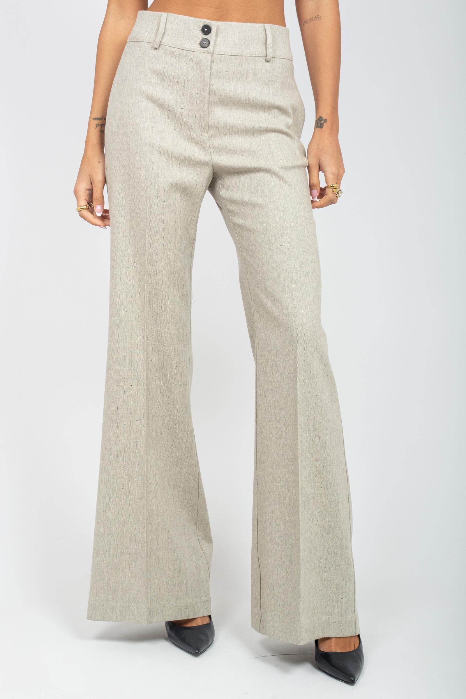 pantalone in flanella con cristalli 61833 8 D.EXTERIOR 