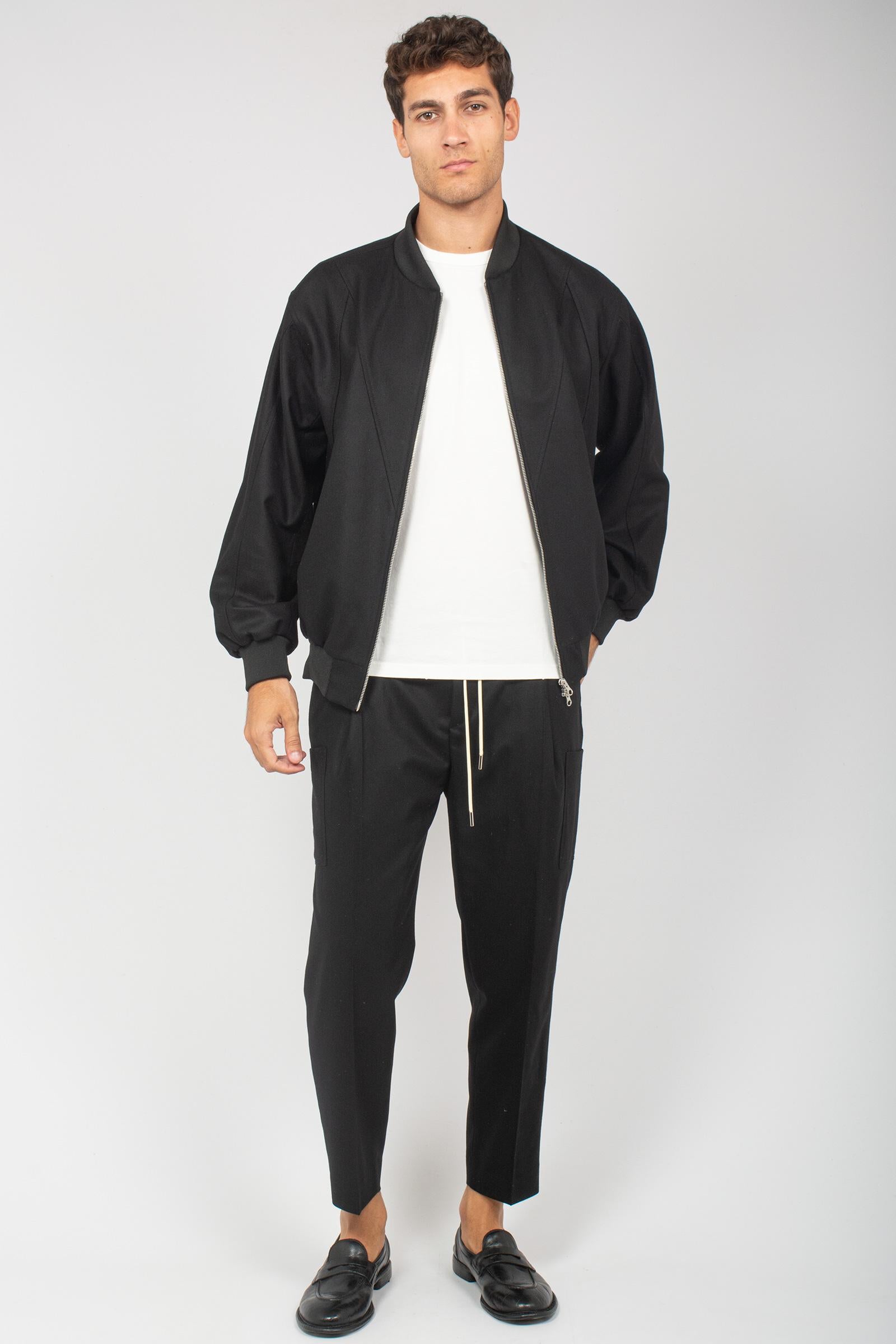 bomber in misto lana 'bomber' BOMBERWBS NERO BE ABLE 