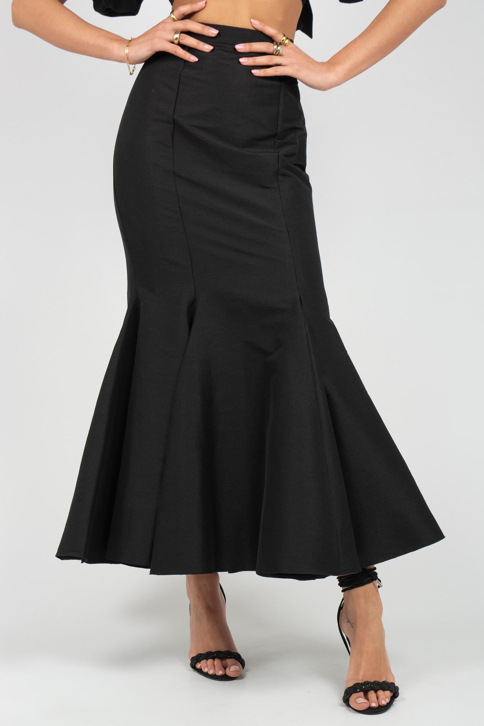 gonna svasata in shantung GO3554ART16152 BLACK ACTUALEE 